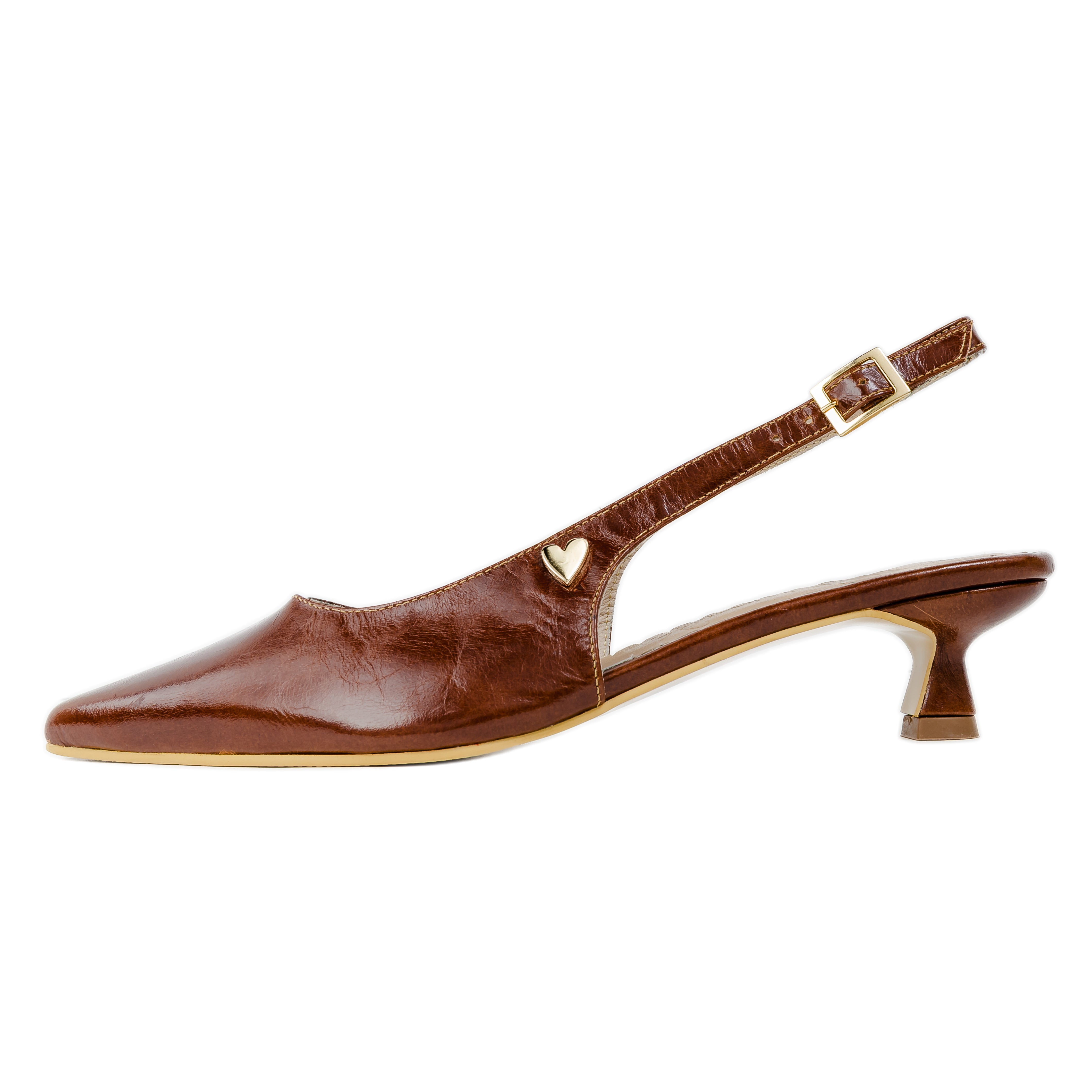 Celia Pointed Kitten Heels - Mocca