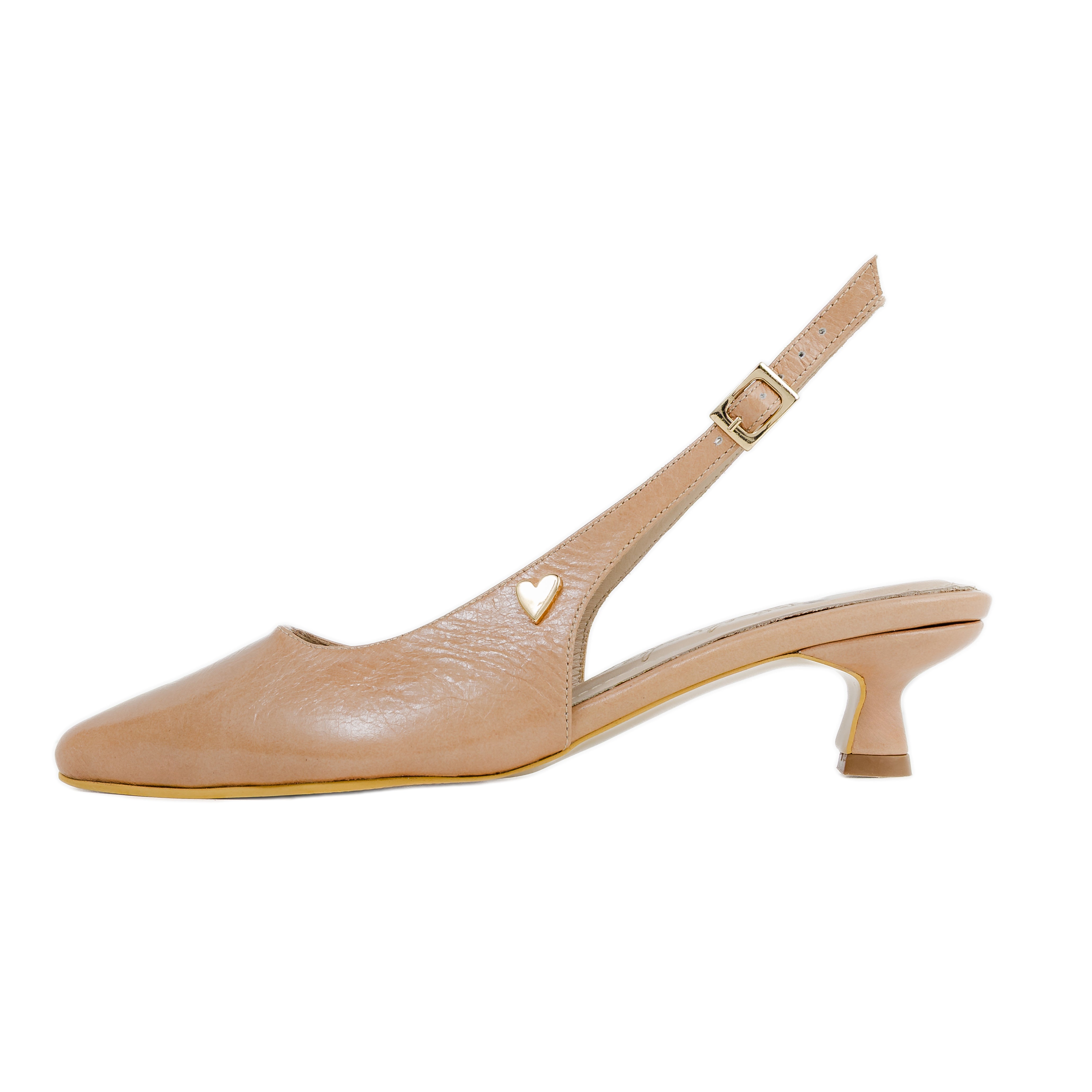 Celia Pointed Kitten Heels - Nude
