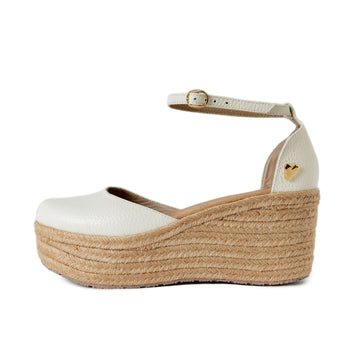 White Leather Espadrilles - Low High