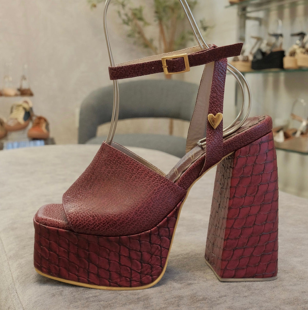 Amara High Heels - Burgundy