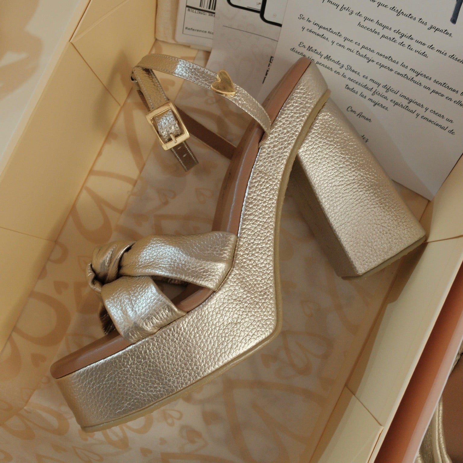 Tacones Simonette - Dorado