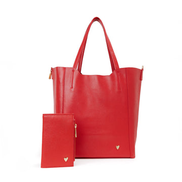 Parker Tote Leather Bag - Red