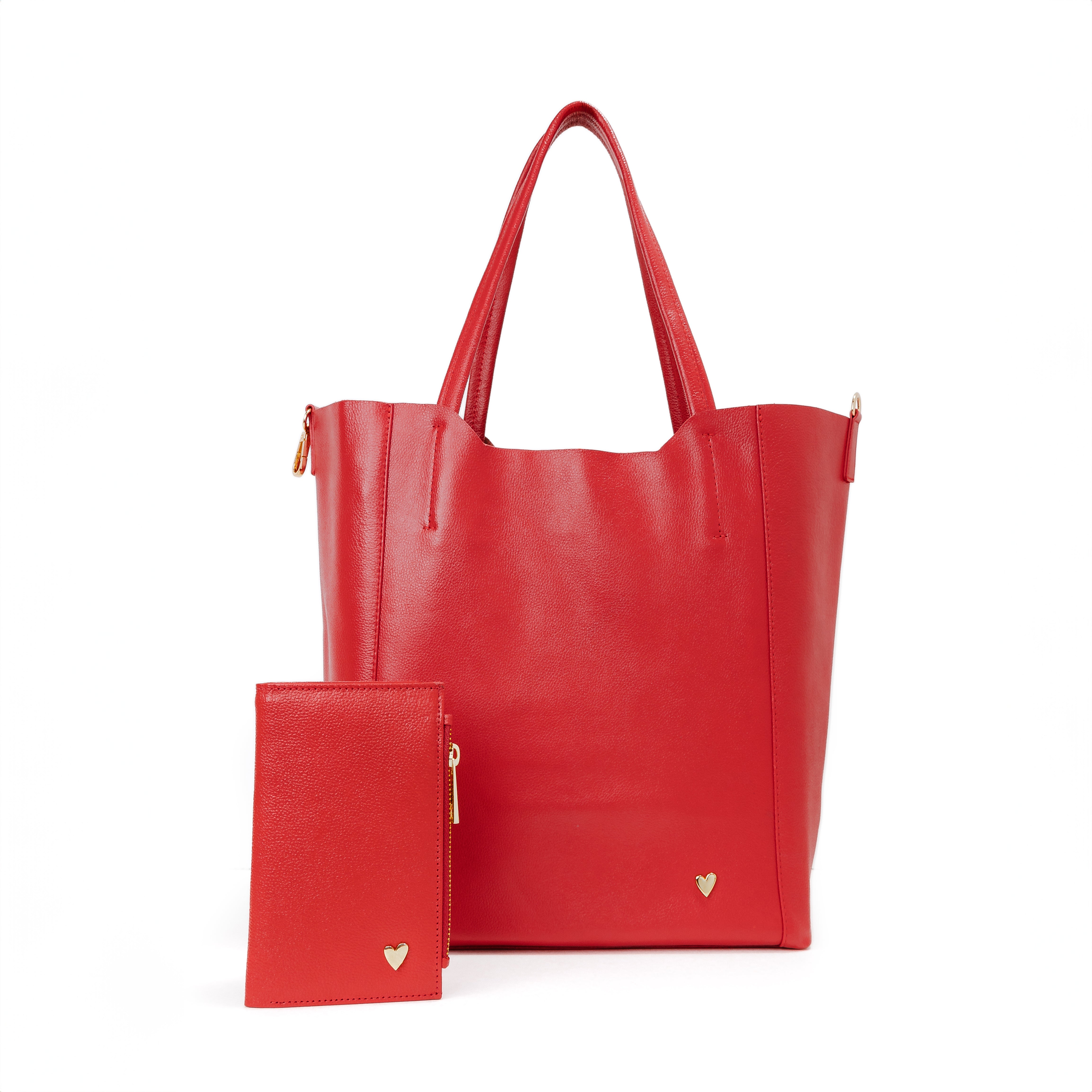 Parker Tote Leather Bag - Rojo