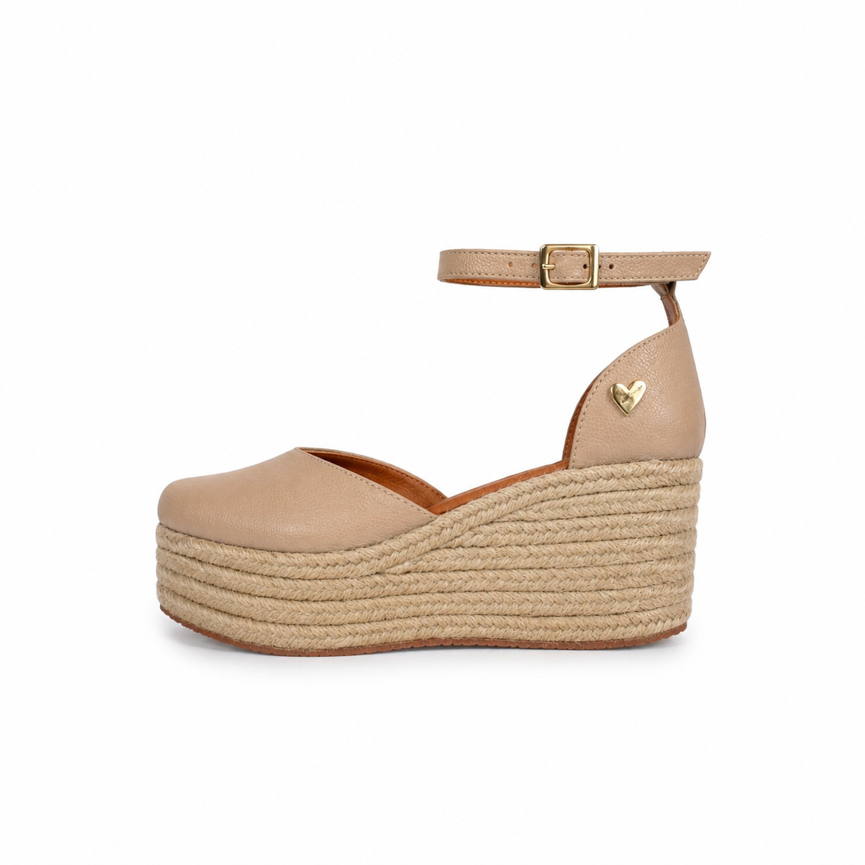 Nude Leather Espadrilles - Low High