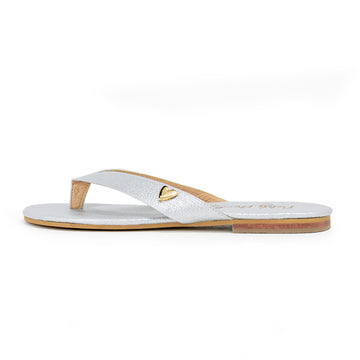 Antonella Flats Sandals - Plateado