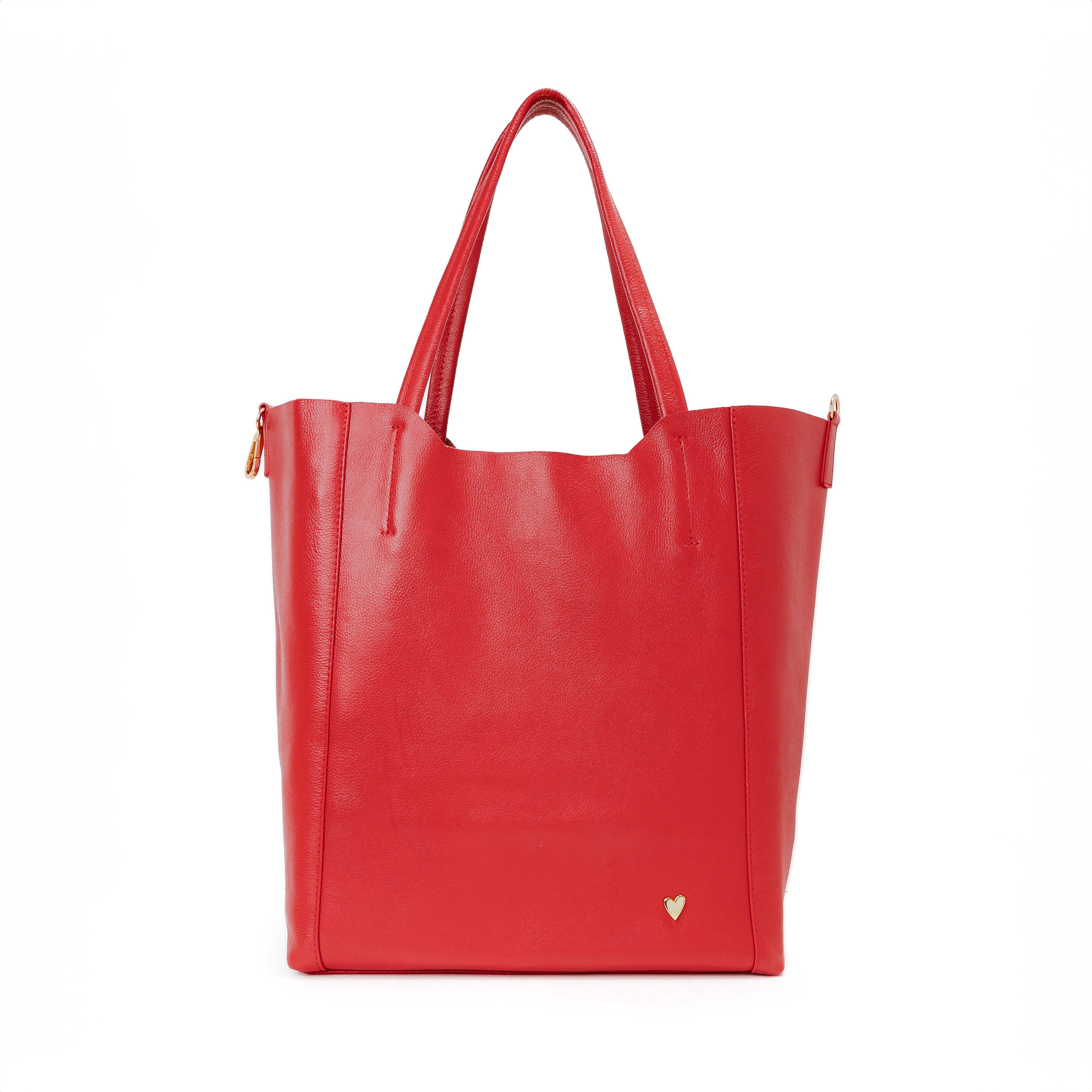 Parker Tote Leather Bag - Red