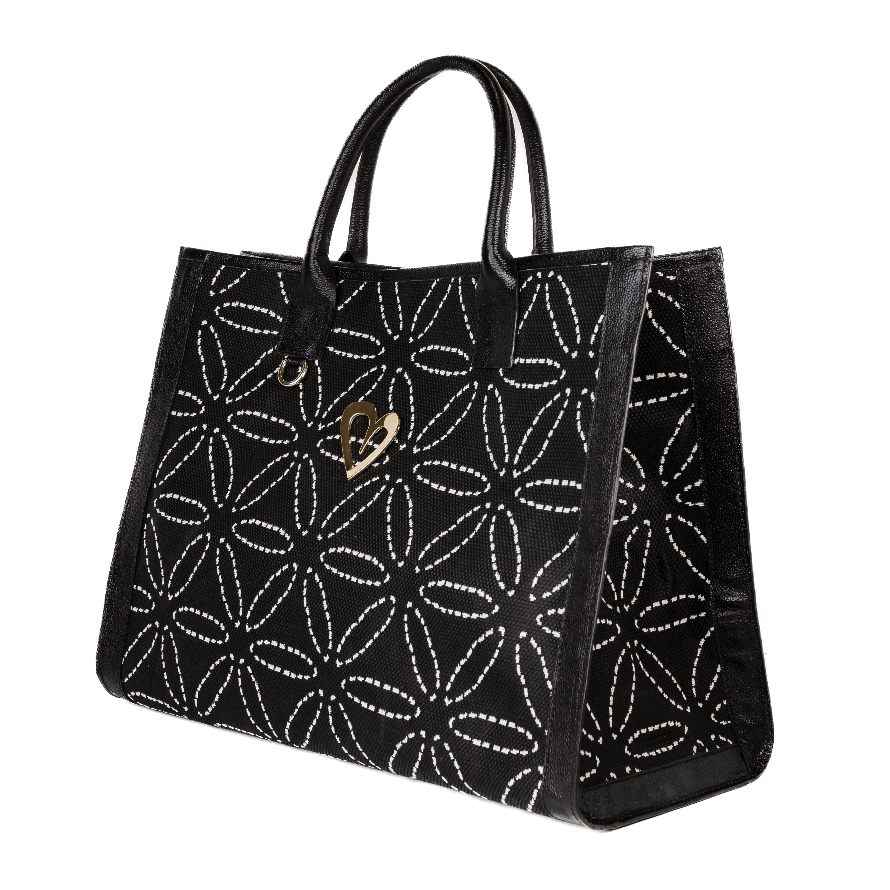 Sienna Tote Bag - Black and White [ Big ]