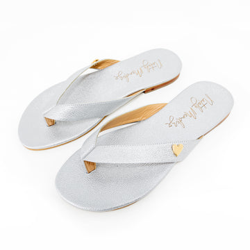 Antonella Flats Sandals - Silver