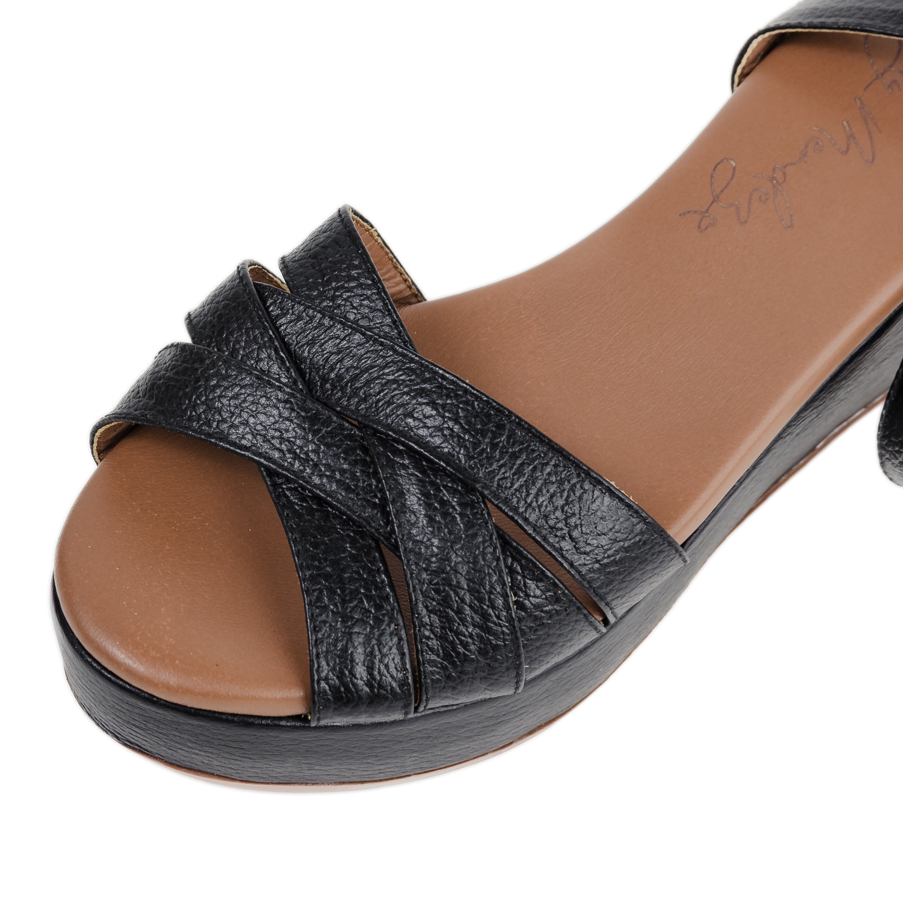 Mercy Sandals Black Genuine Leather - Main Image