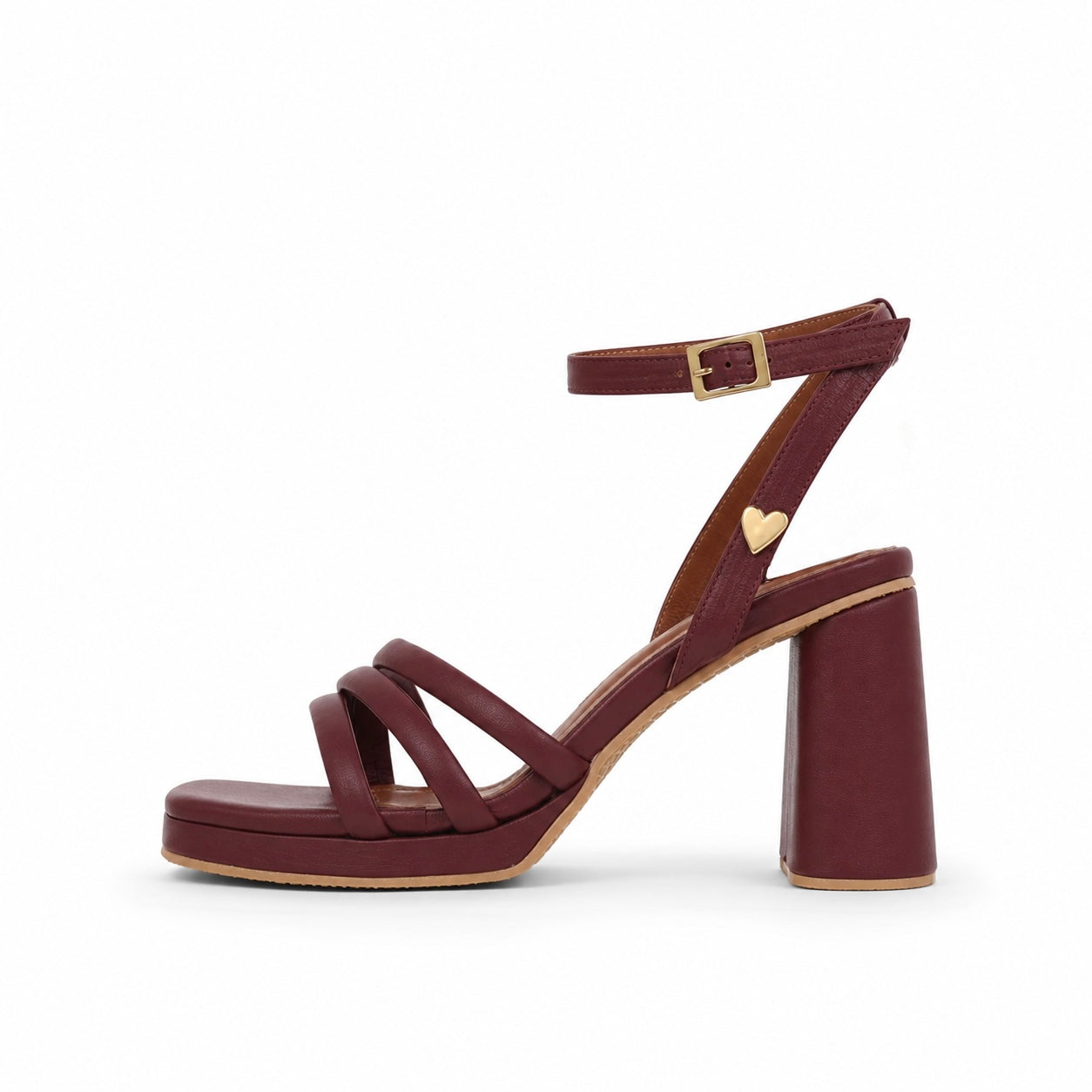 Taylor Heel Sandals - Burgundy