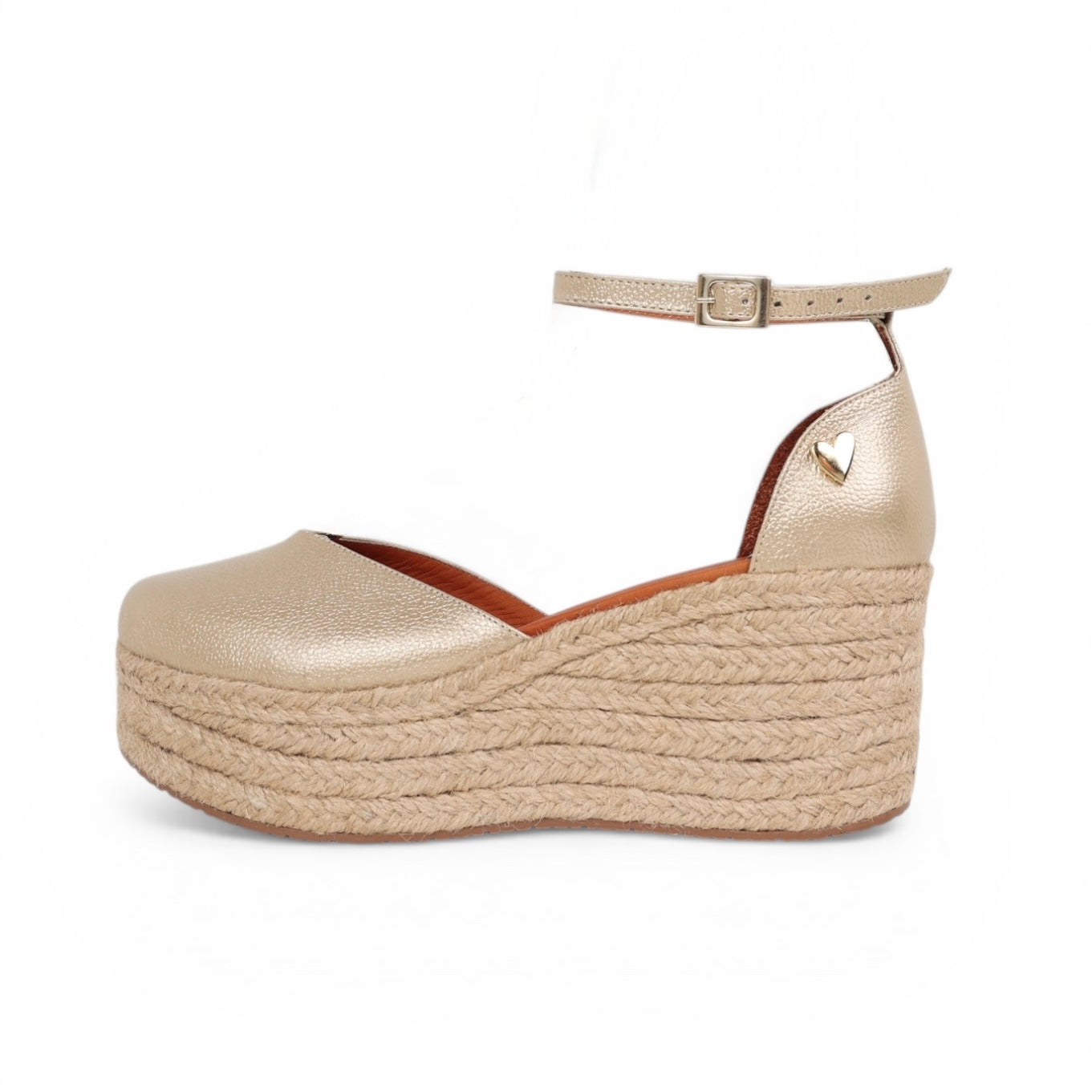 Gold Leather Espadrilles  - Low High