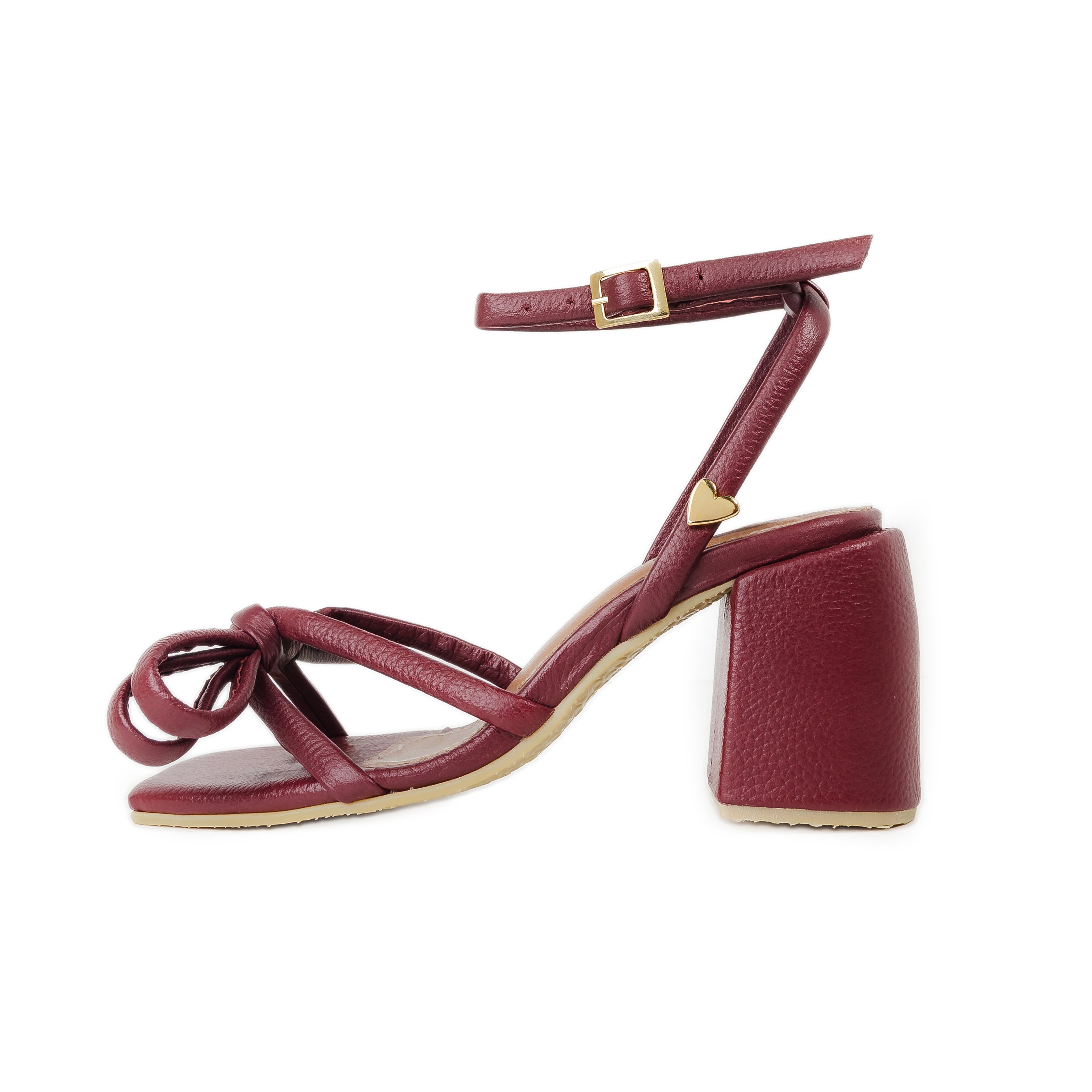 Chelsey Heel Sandals - Burgundy