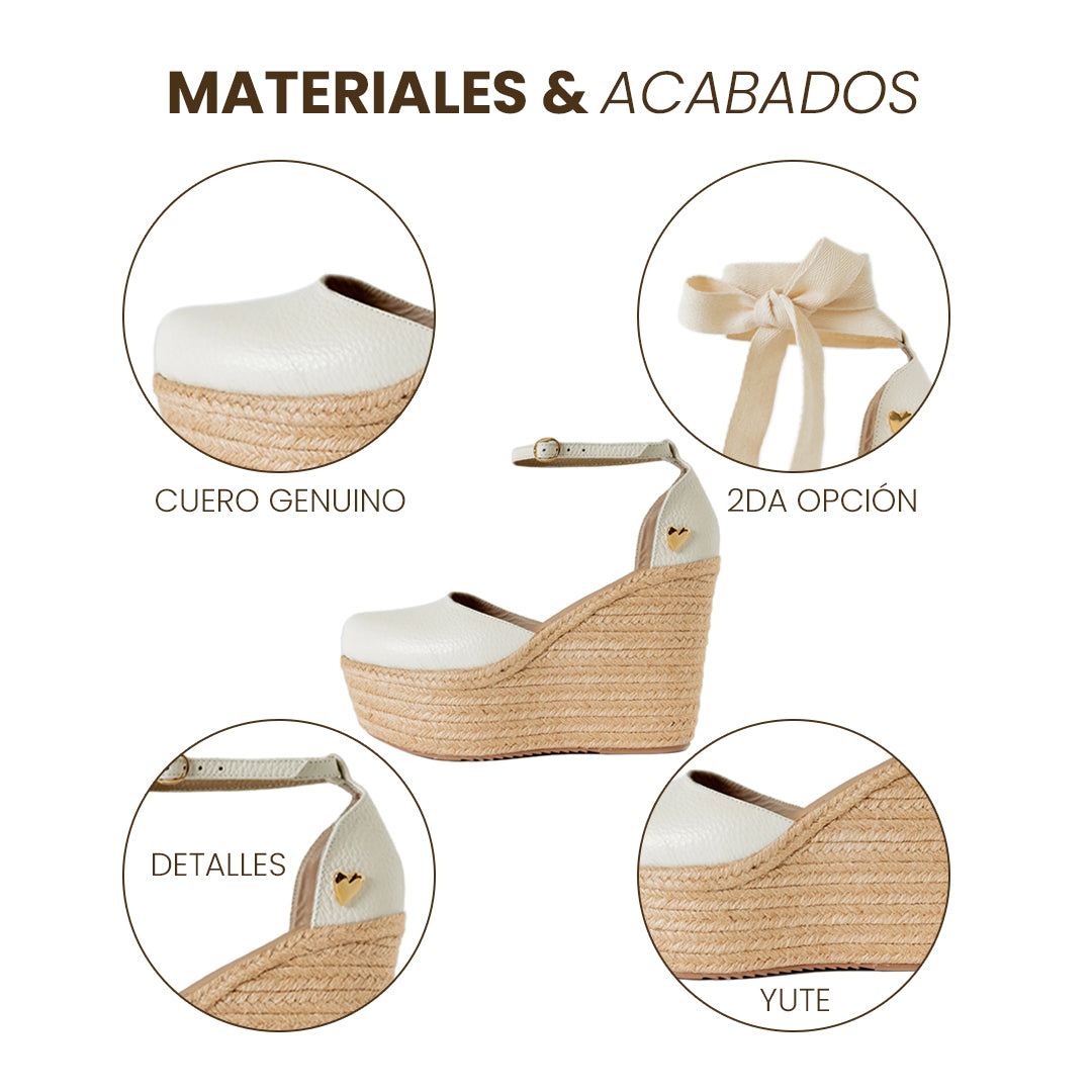 White Leather Espadrilles - Dual