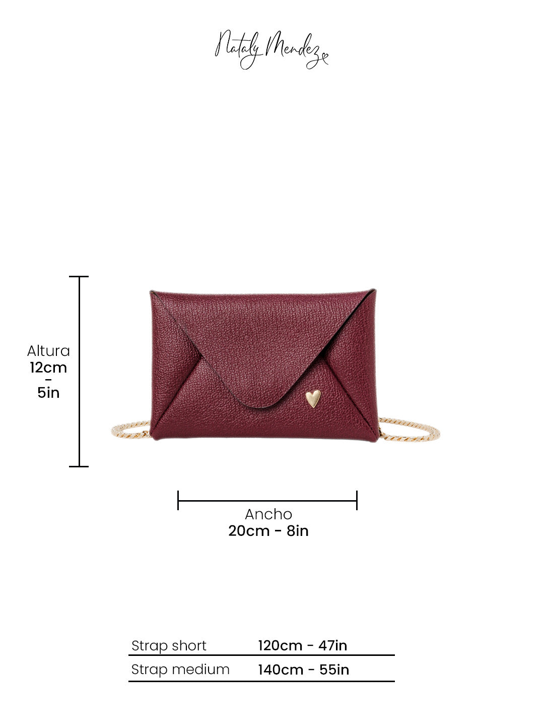 Envelope Chain Wallet - Burgundy