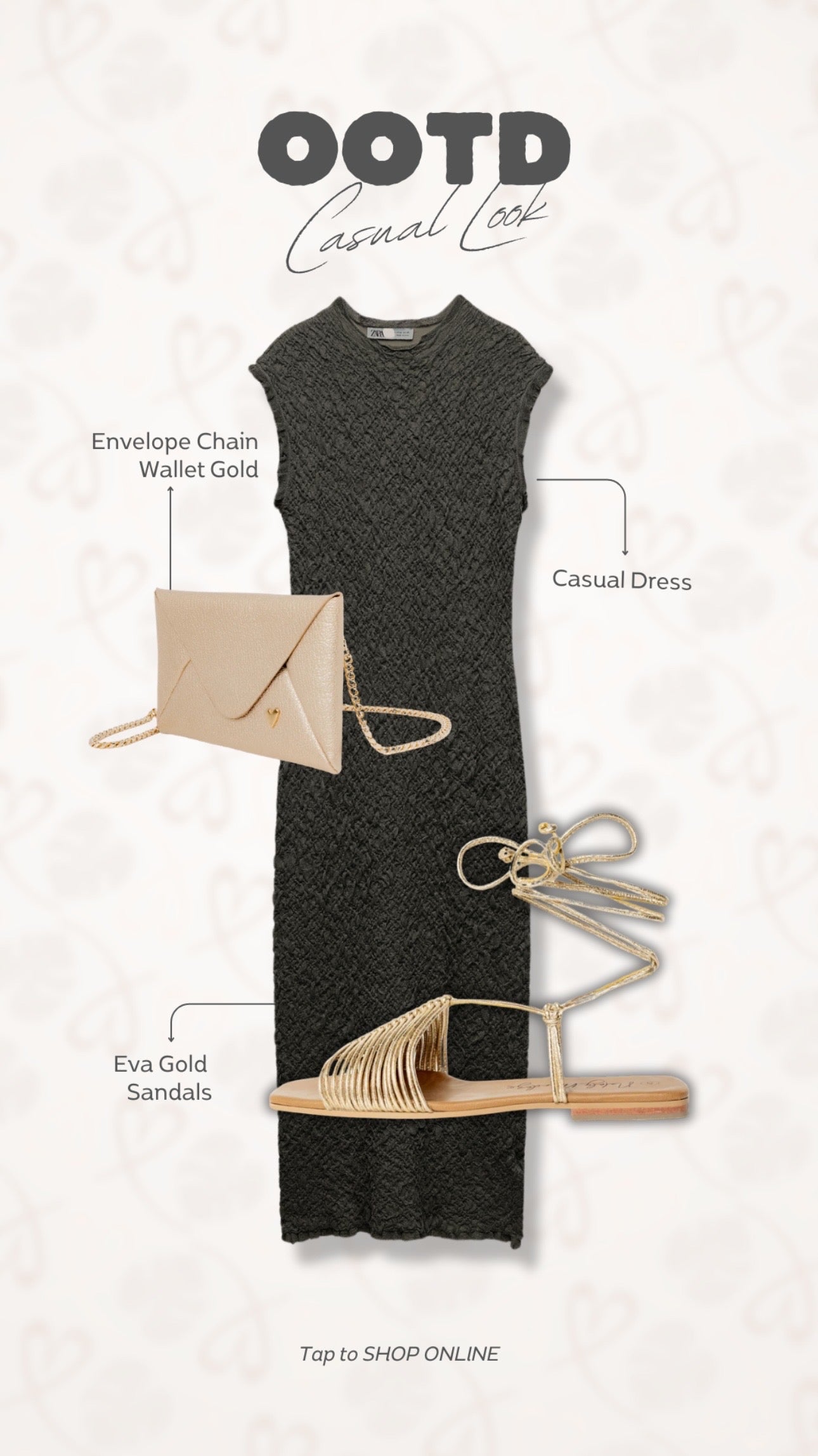 Eva Flats Sandals - Gold