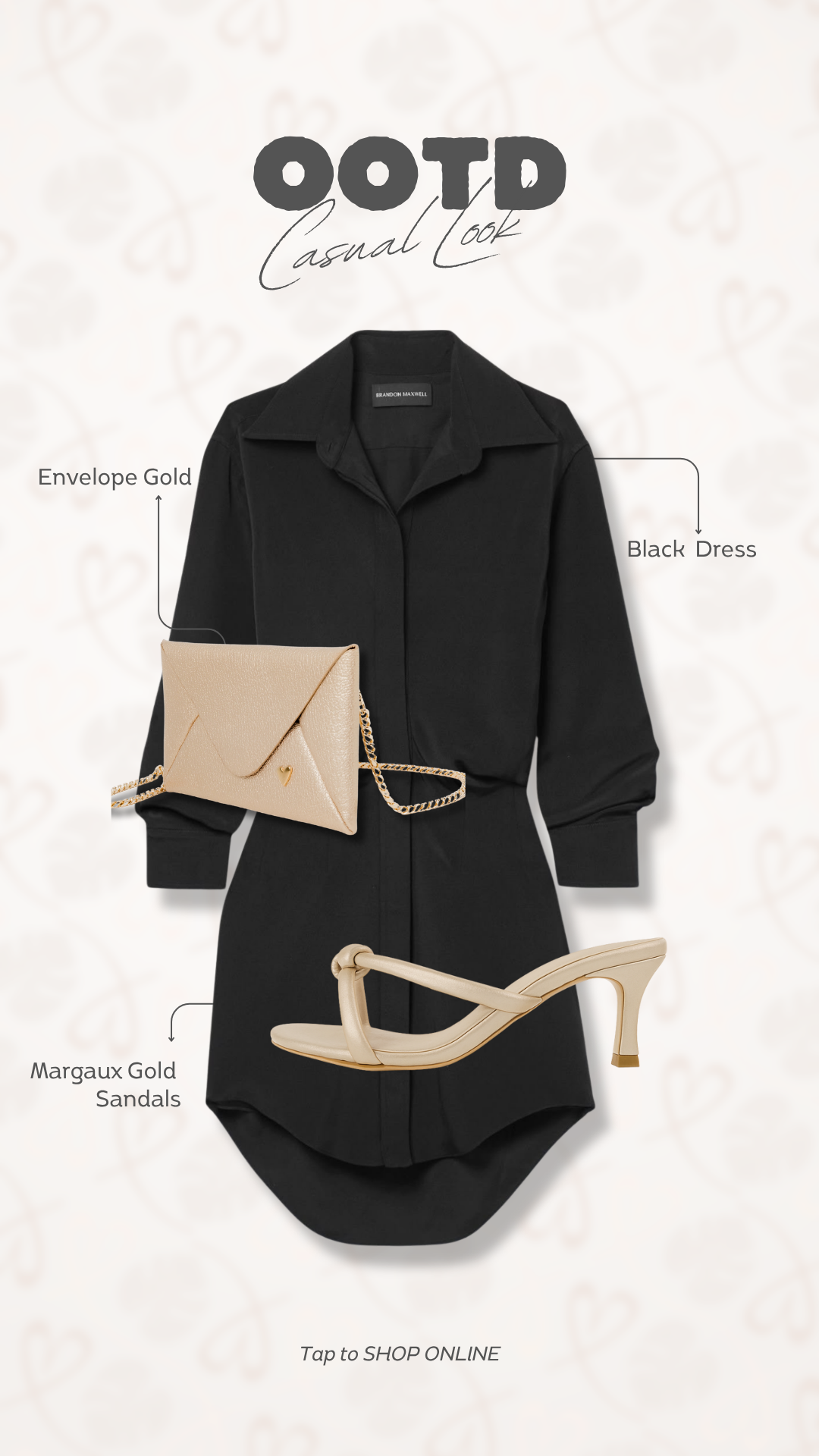 Billetera sobre con cadena - Dorado