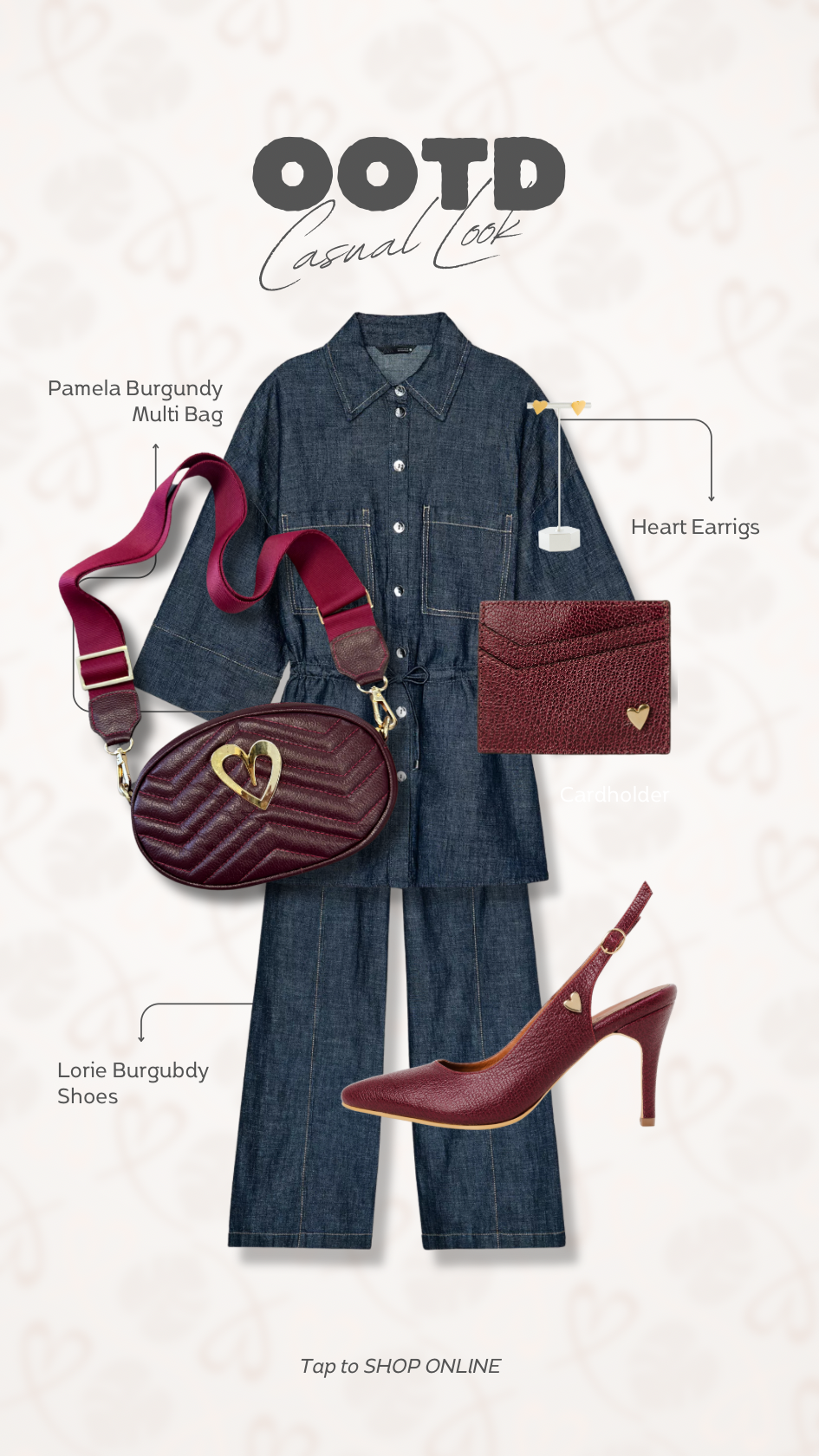 Bolso multi Pamela - Vino