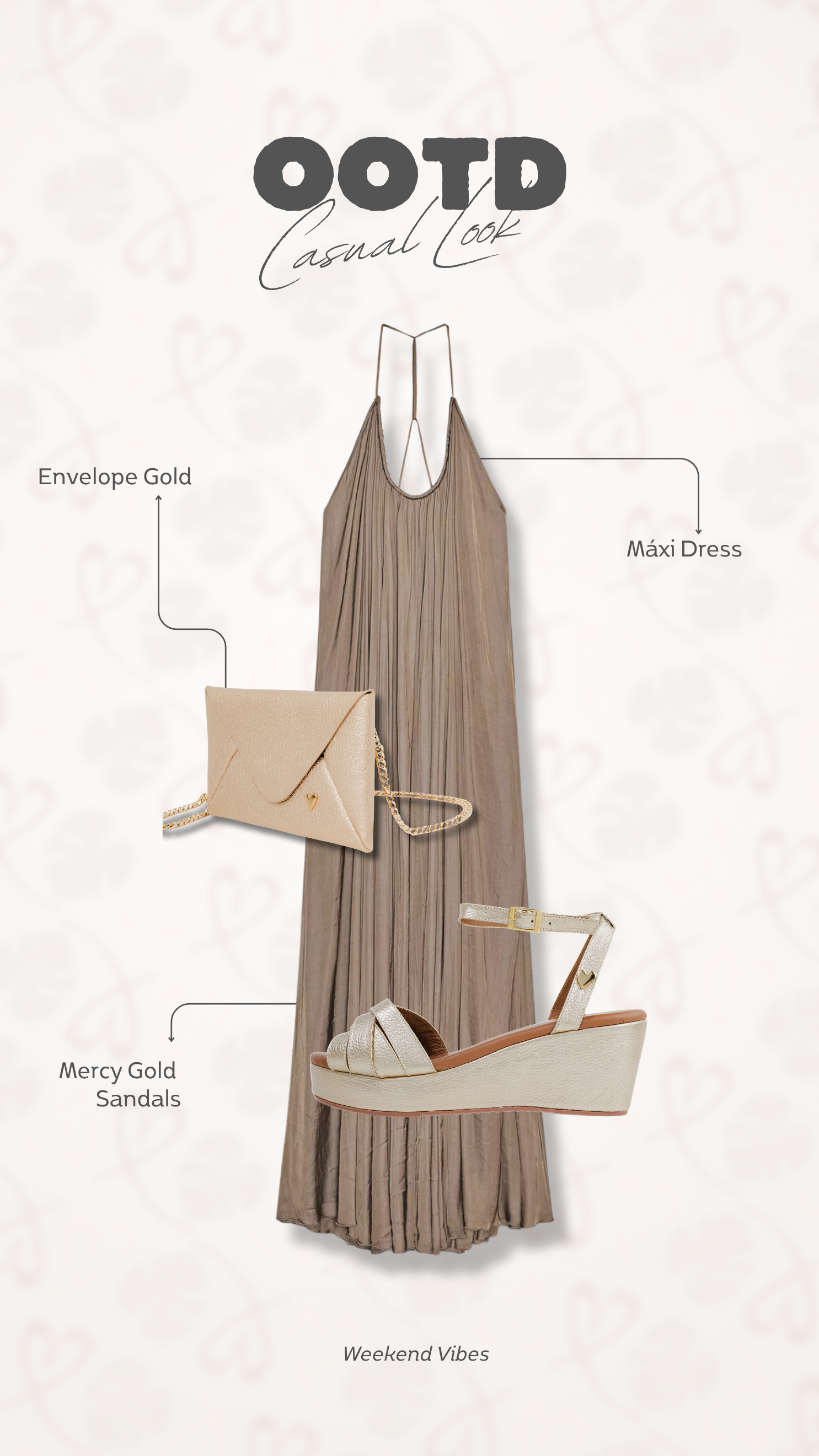 Billetera sobre con cadena - Dorado