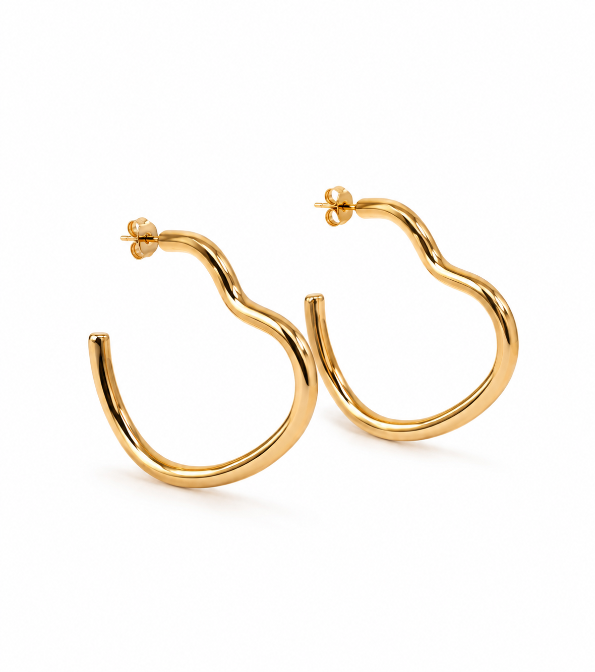 Gold Heart Hoop Earrings