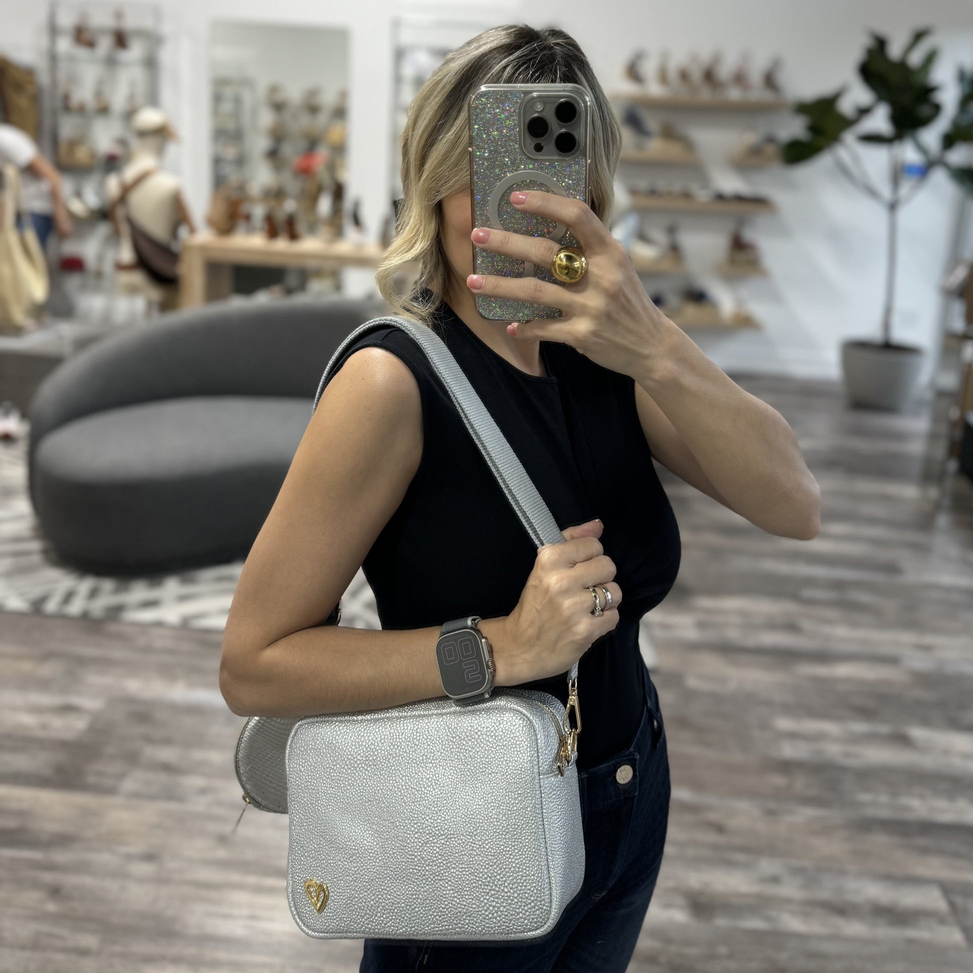 Carlotha Crossbody Bag - Silver