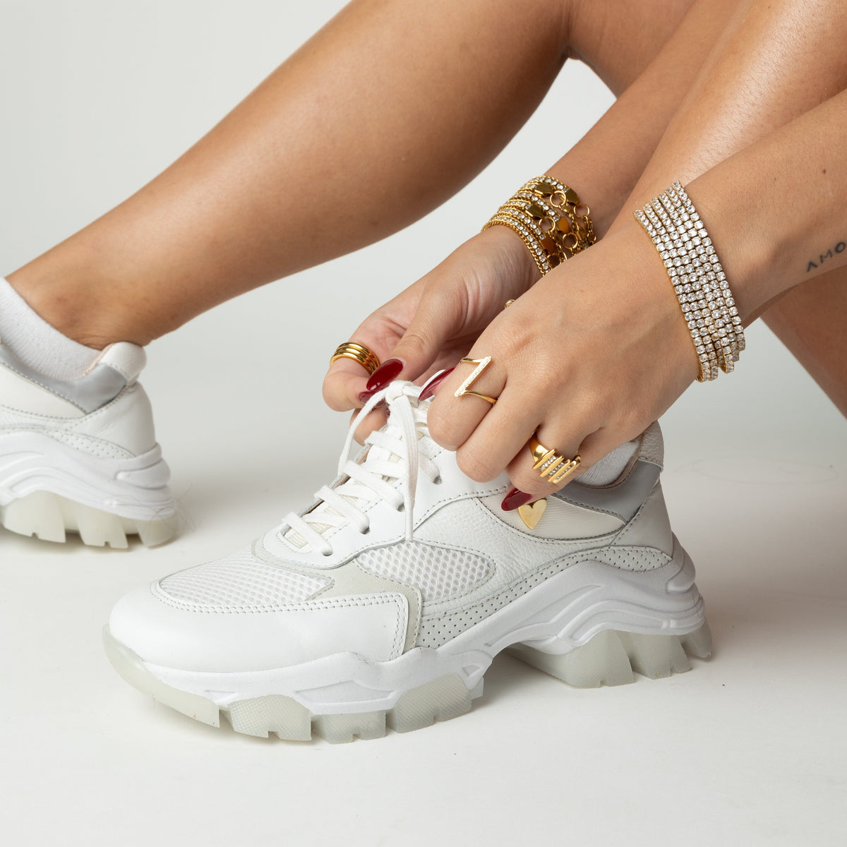Zakia Sneakers - White  [ No Return - No Exchage ]