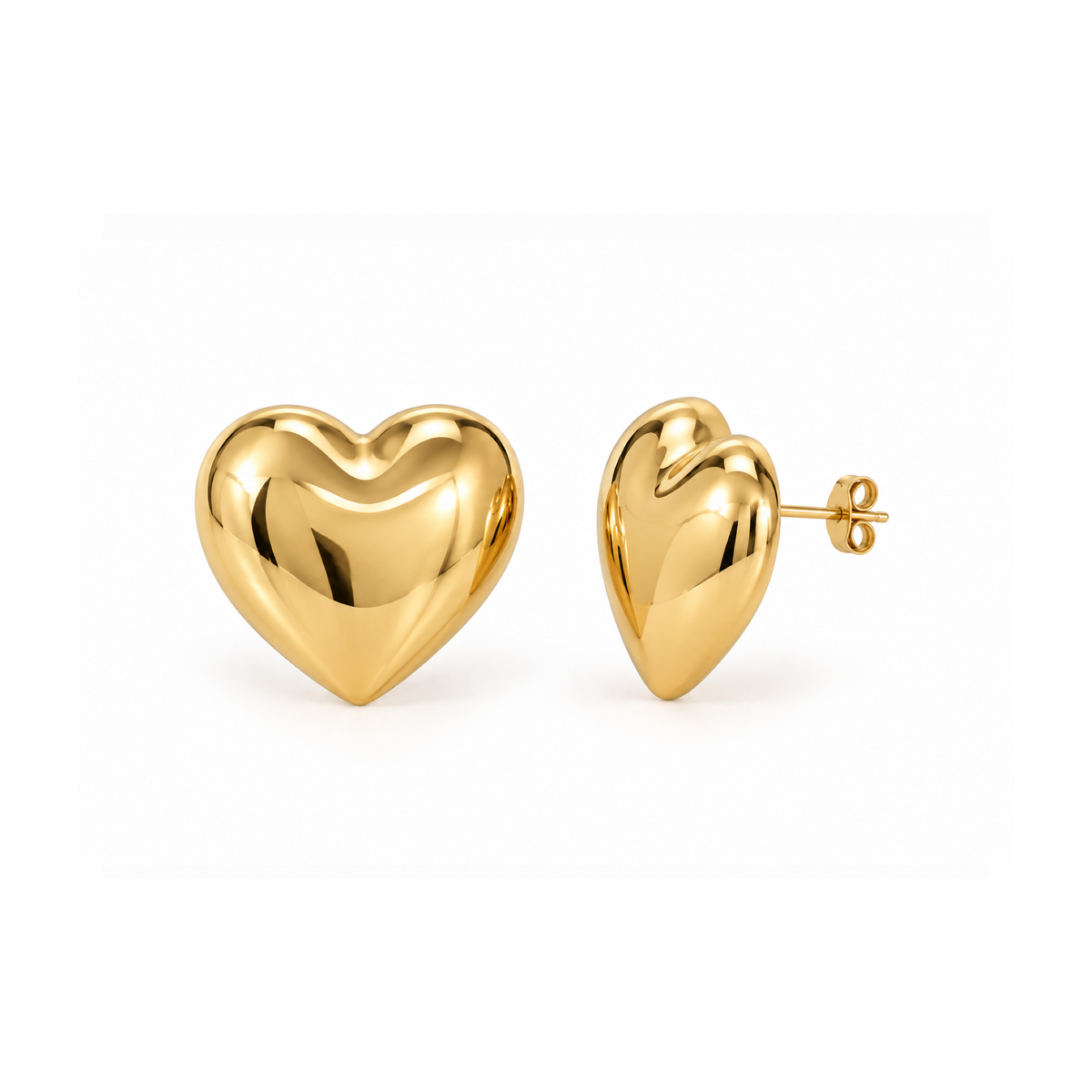 Puffy Heart Stud Earrings
