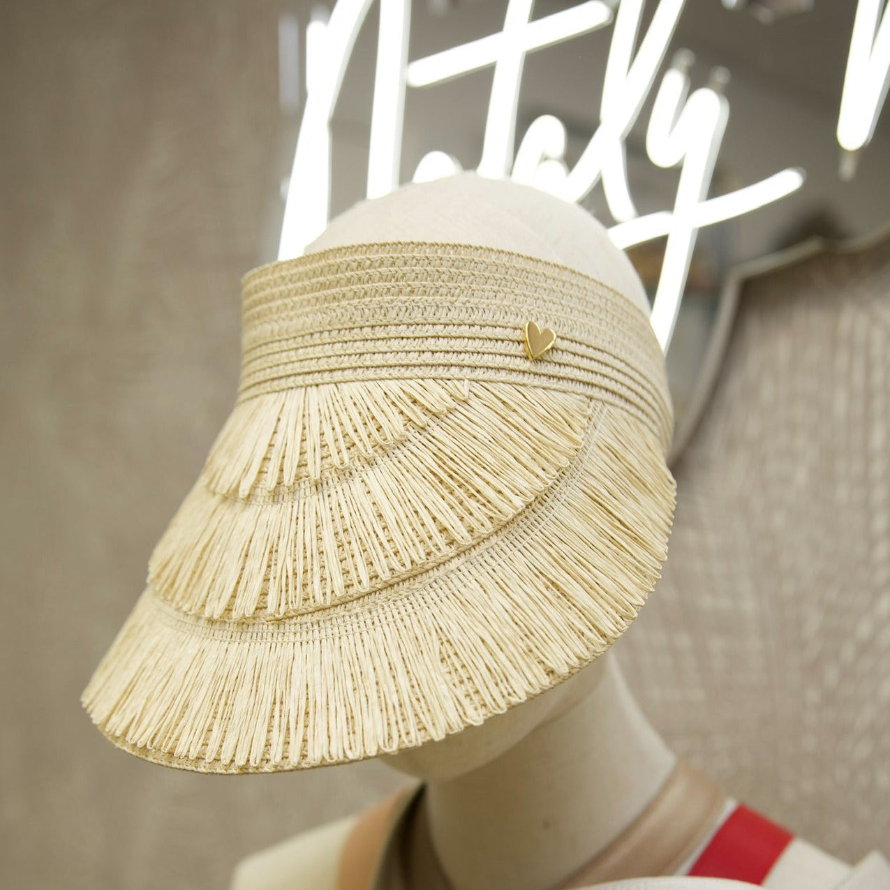 Visor Hat - Light Beige [ Straw ]