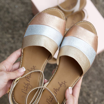 Poly Flat Sandals - Gold