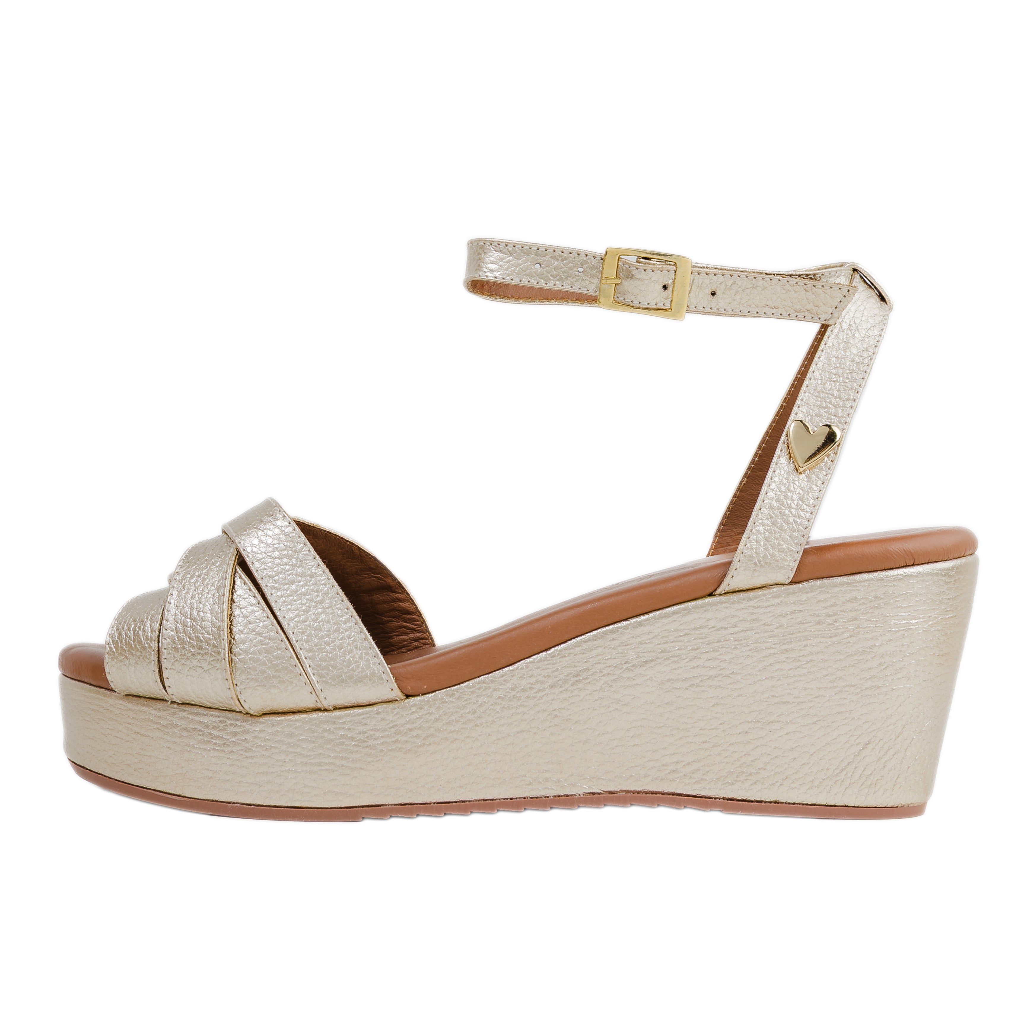 Sandalias Mercy Dorado - Plataforma Baja