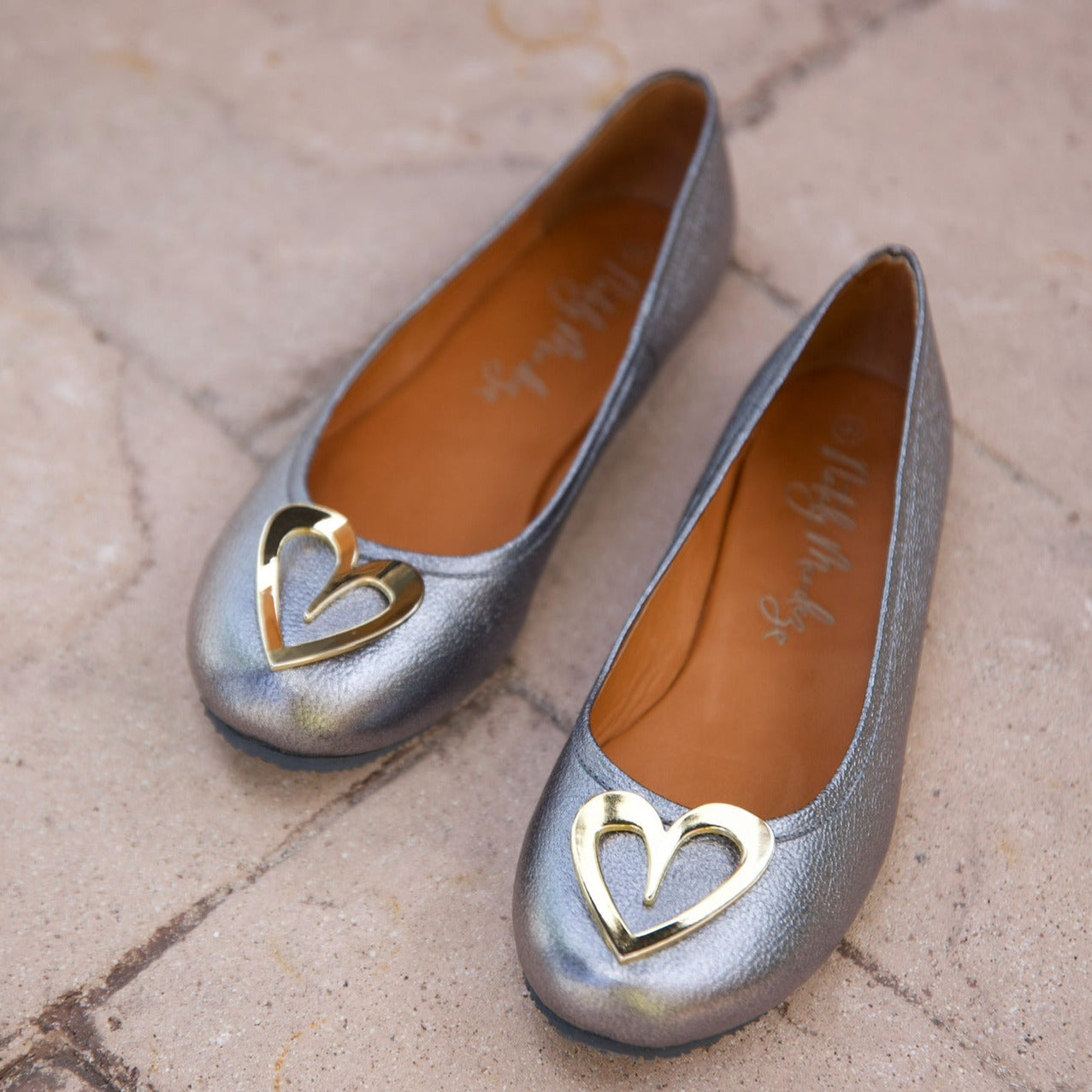 Pipa Ballerinas - Silver by Nataly Mendez, Genuine leather upper material Leather insole lining Heel height .5 cm