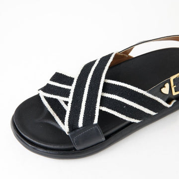 Alhana Stripes Sandals - Black