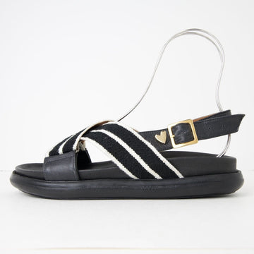 Alhana Stripes Sandals - Black