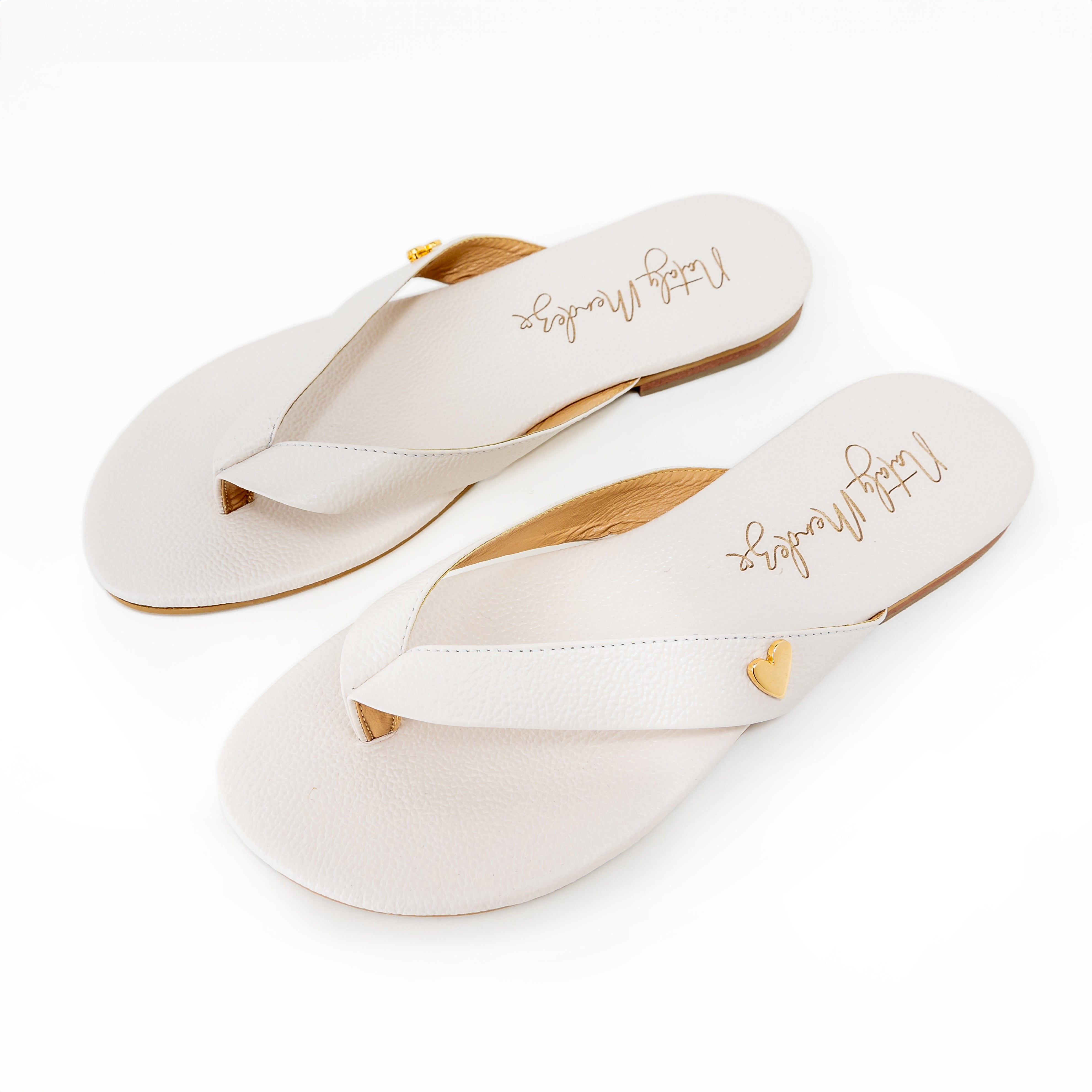 Antonella Flats Sandals - Ivory by Nataly Mendez, Upper material made of genuine leather Genuine leather lining Flexible rubber sole Heel height .5 cm Handmade