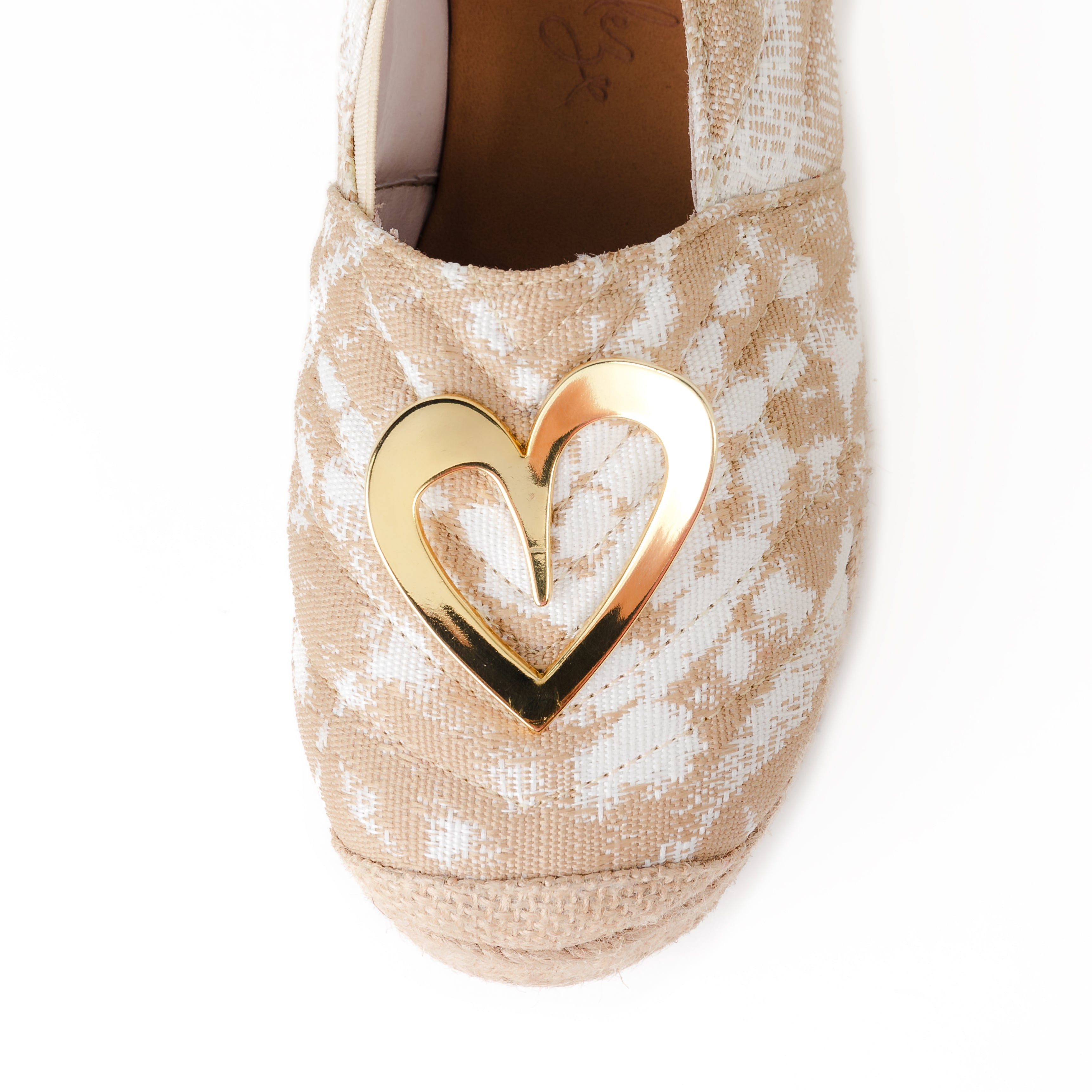 Brezzey Espadrilles - Beige by Nataly Mendez, Fabric upper material, Insole lining made of leather, Italian sole, Heel height 1.2 inches, Platform height 0.9 inch, Handmade