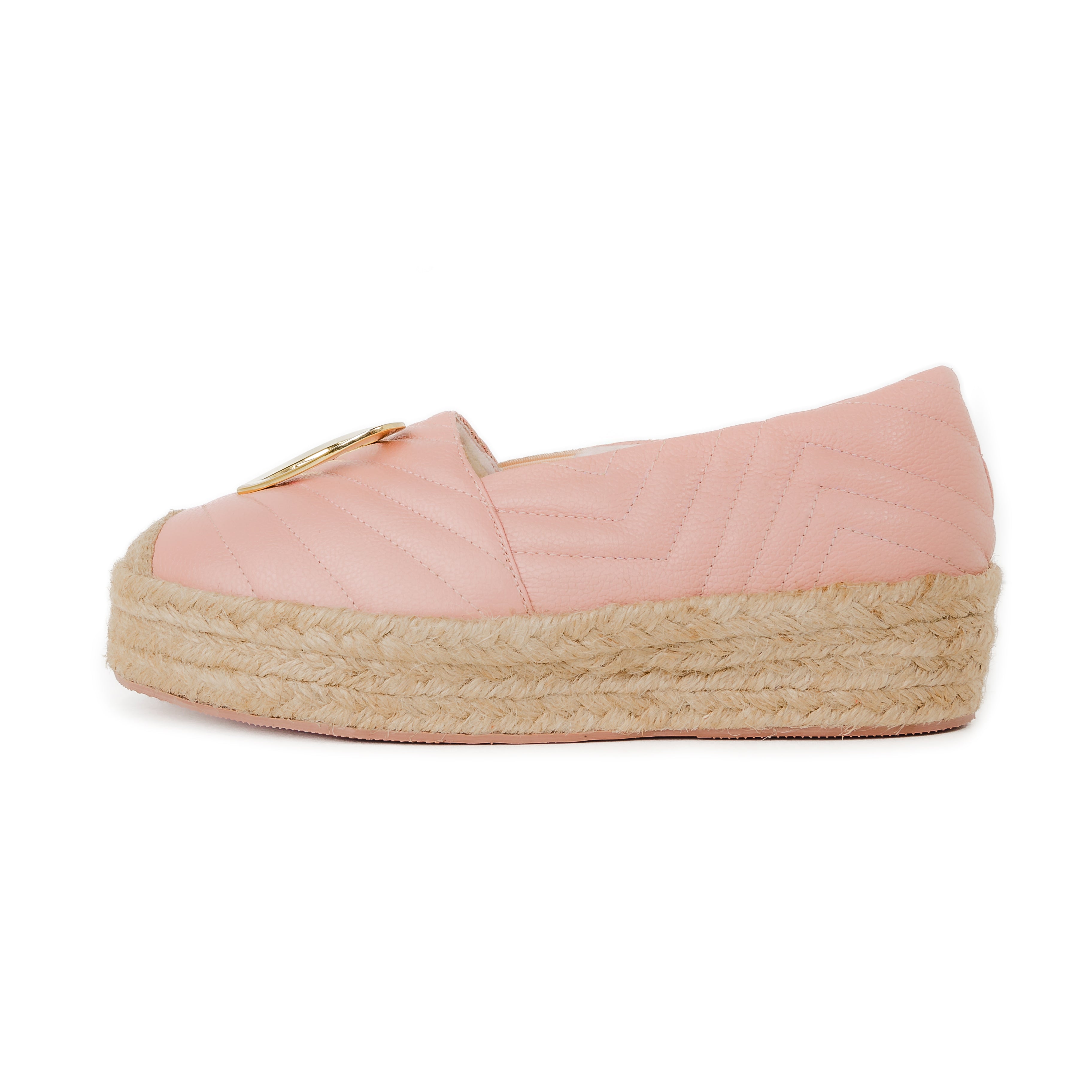 Brezzey Espadrilles - Pink by Nataly Mendez, Fabric upper material, Insole lining made of leather, Italian sole, Heel height 1.2 inches, Platform height 0.9 inch, Handmade