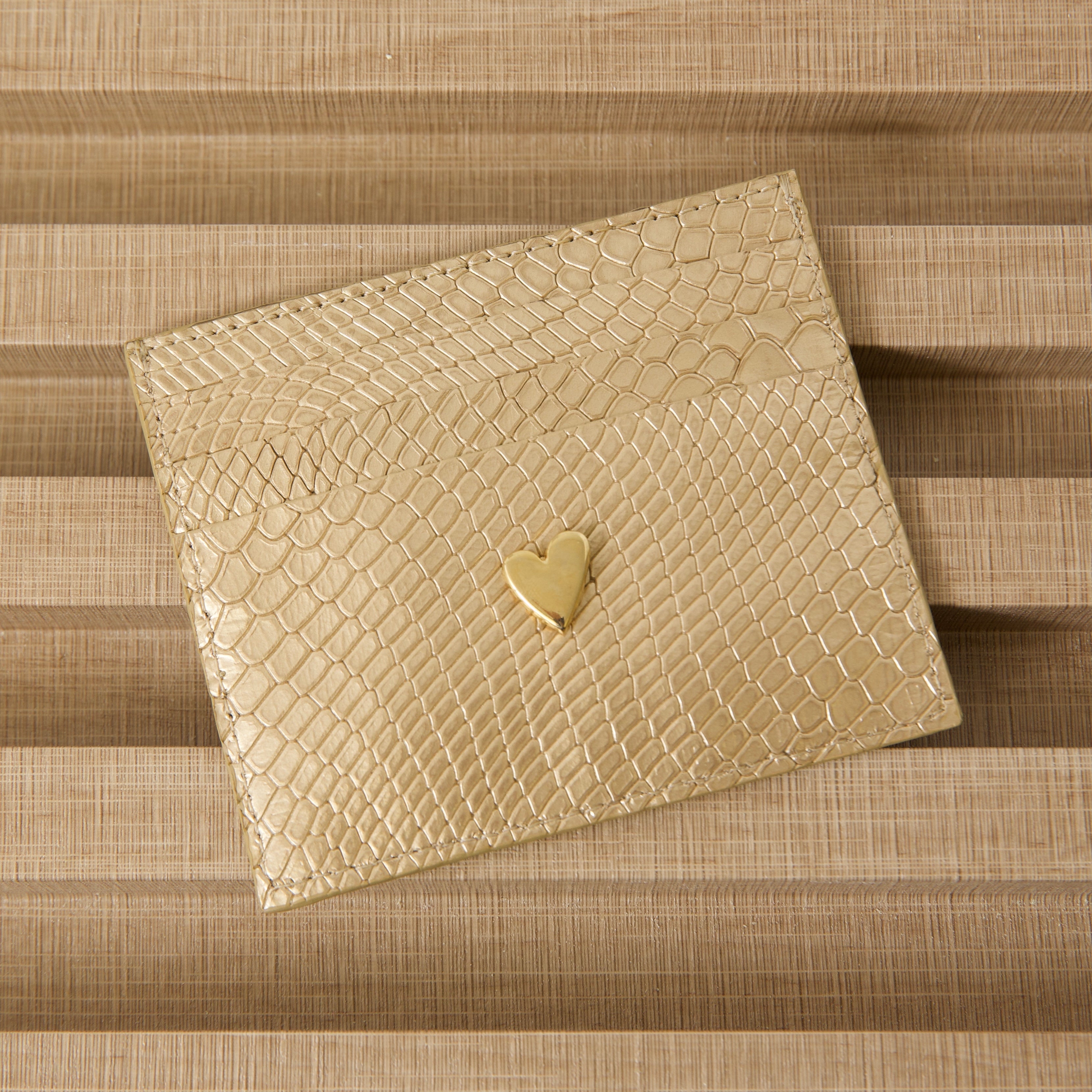 Cardholder - Gold By Nataly Mendez Size Info 10 cm x 8 cm, Care Genuine Leather