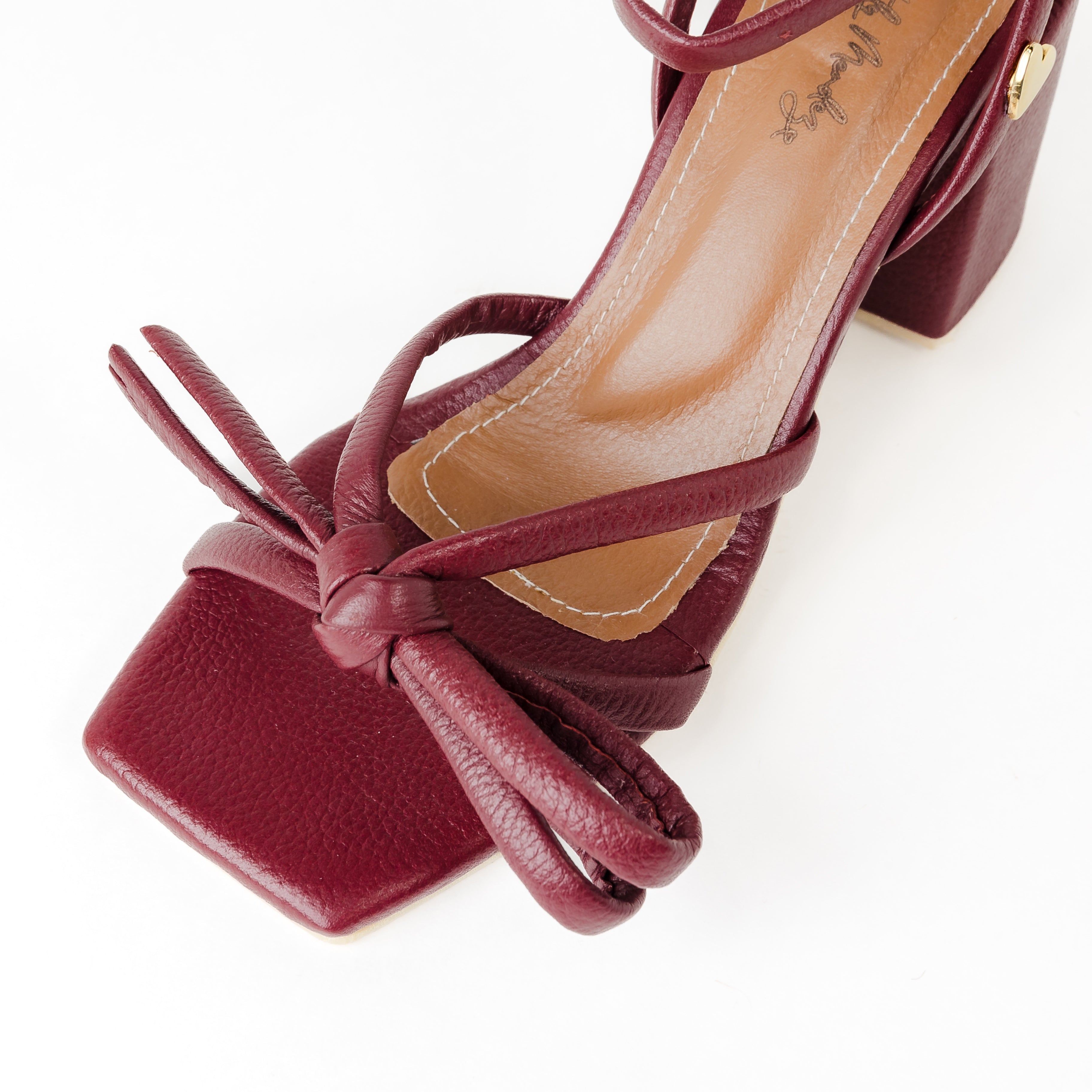 Chelsey Heel Sandals - Burgundy