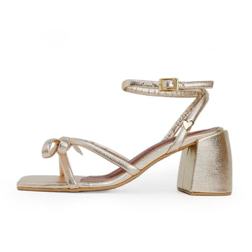 Chelsey Heel Sandals - Gold