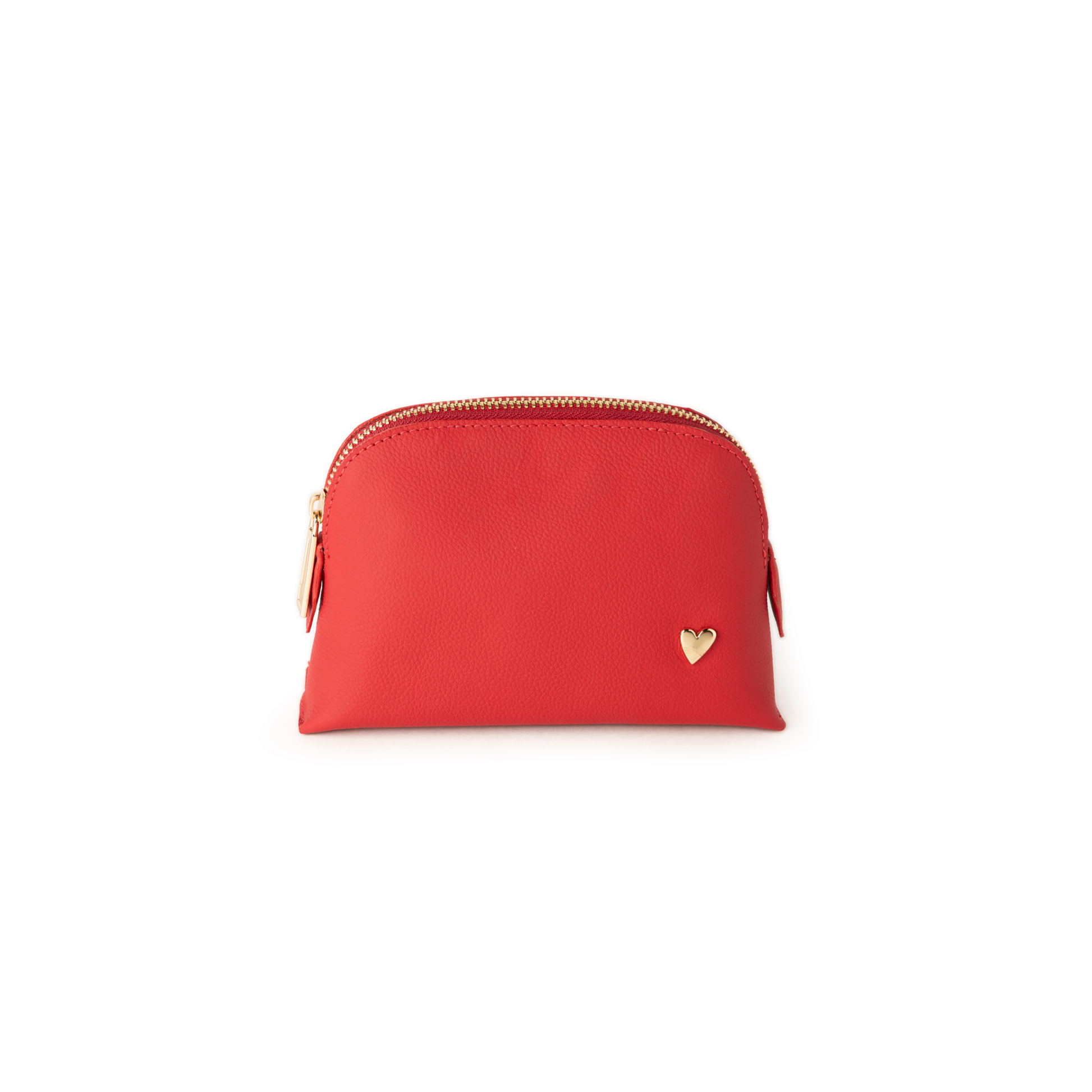 Cosmetic Bag -  Red [ Small ] by Nataly Mendez, El portacosméticos no incluye los productos de la imagen. Genuine Leather Signature Heart Interior pocket Designed to stand in their own 4.5" H, 6.5" W, 2" D