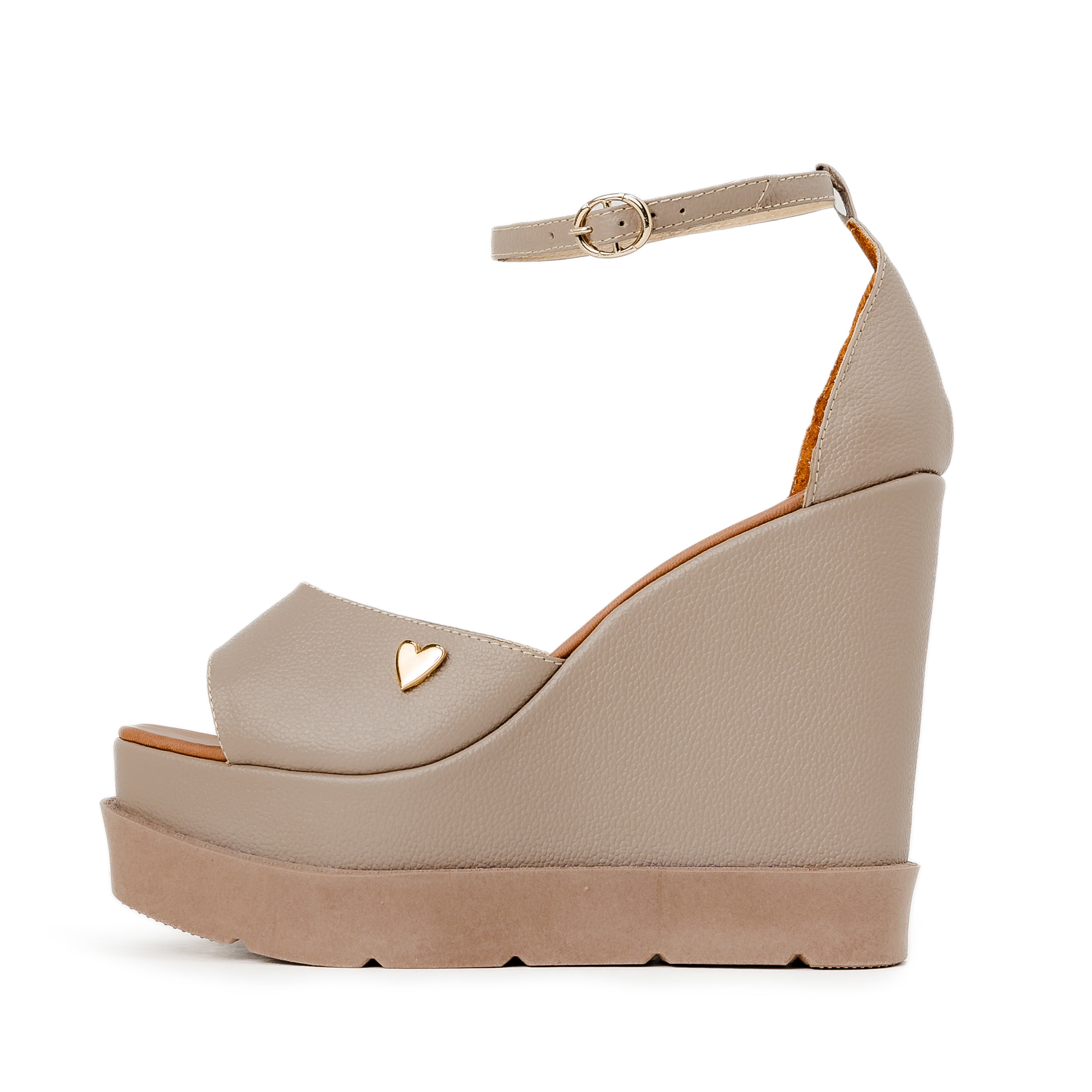 Esther Sandals - Nude by Nataly Mendez, Genuine leather upper material Genuine leather insole lining Square toe Crisp nude rubber sole Handmade 4.5 inch high heel 1.5 inch platform