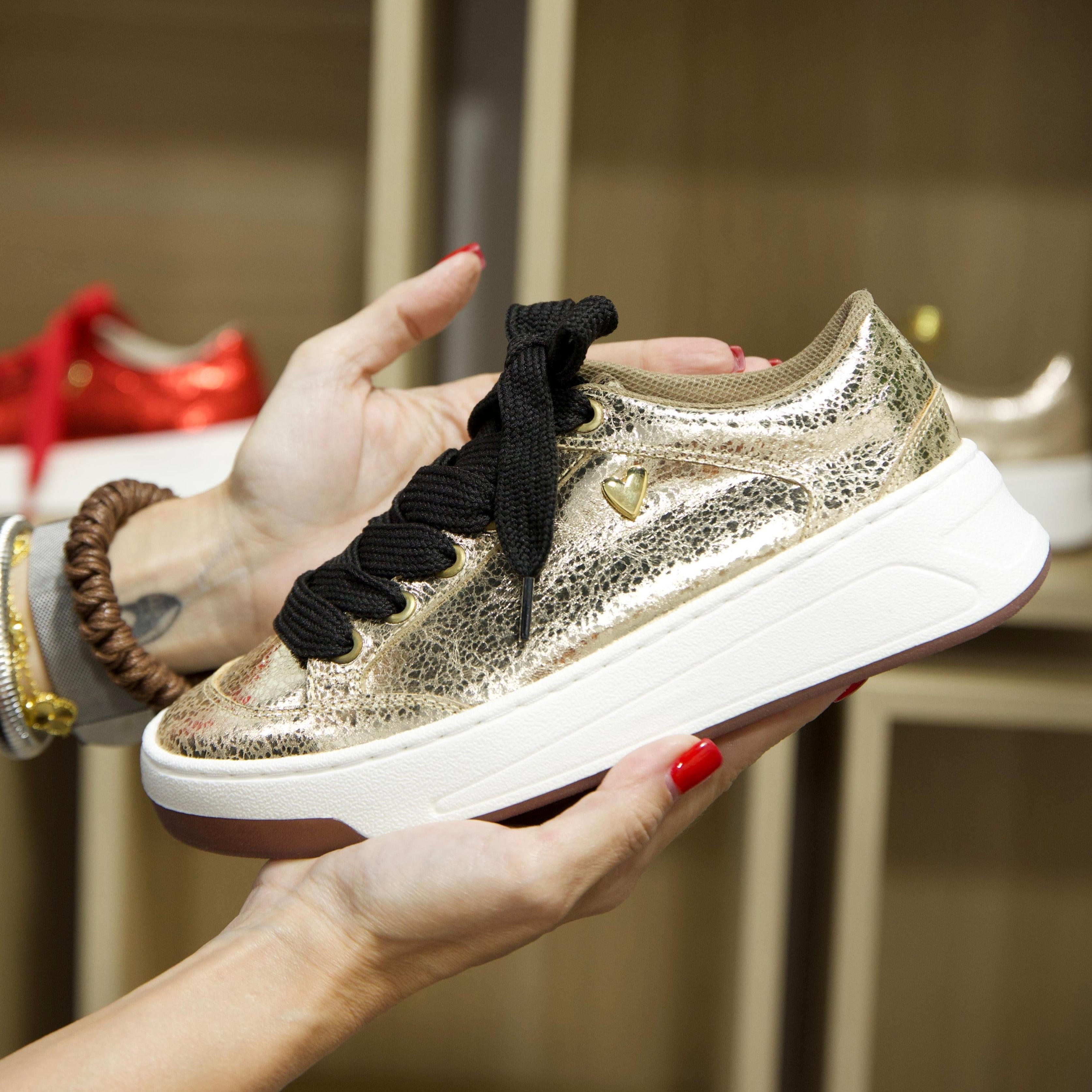 Krista Sneakers - Gold [ No Return - No Exchange]