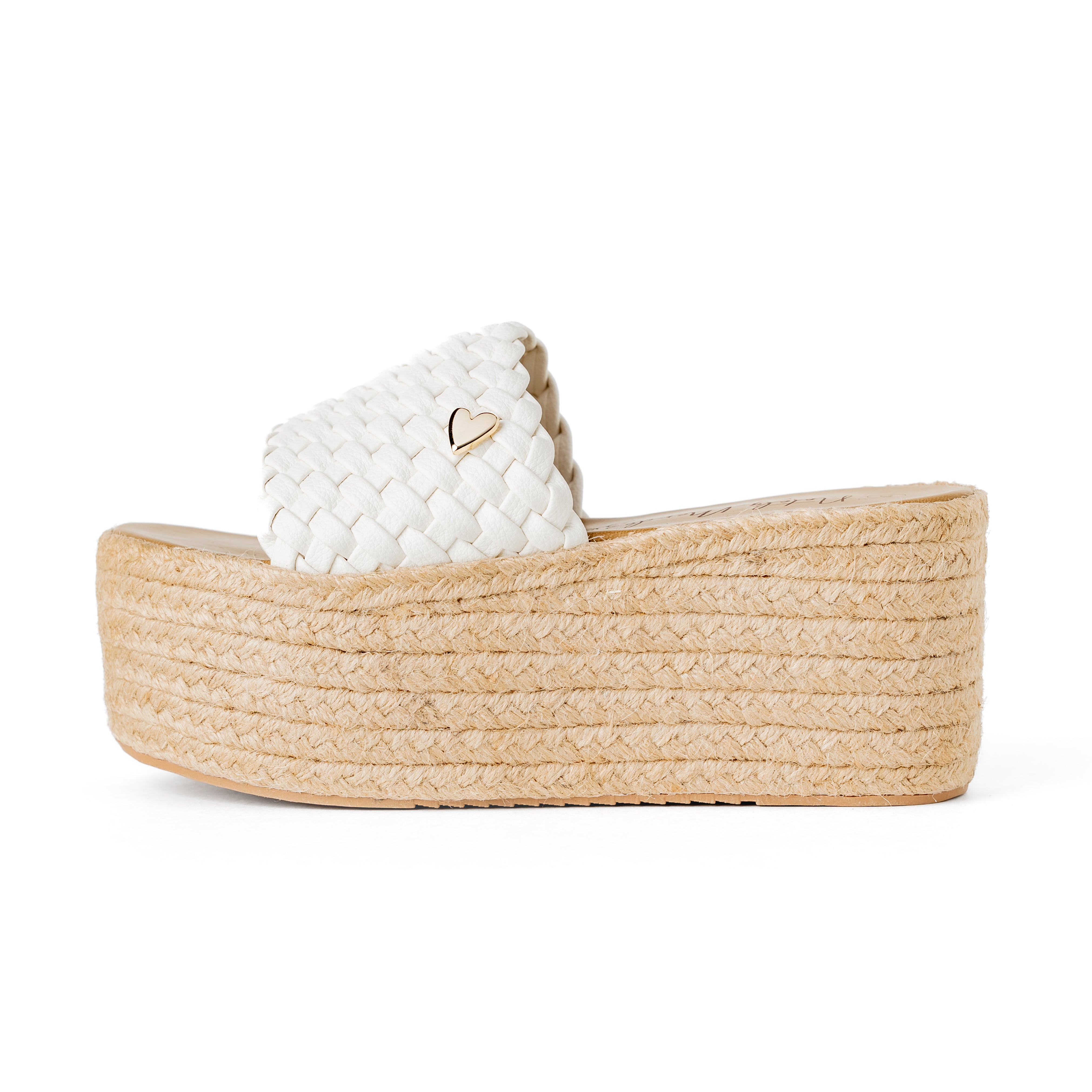 Jane Espadrilles Sandals - White by Nataly Mendez, Genuine leather, Insole lining made of leather 2.9 inch high heel 2.3 inch platform