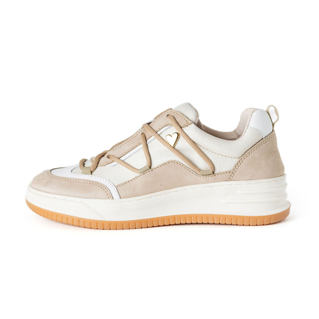 Joelle Sneakers - Beige by Nataly Mendez, Genuine leather upper material Genuine leather insole lining Rubber platform lining Flexible rubber outsole Handcrafted 1.5 inch heel height 1 inch platform