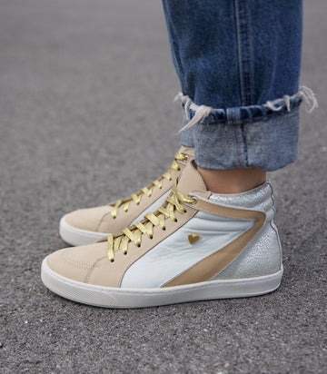 Joie Sneakers Corte Alto - Beige