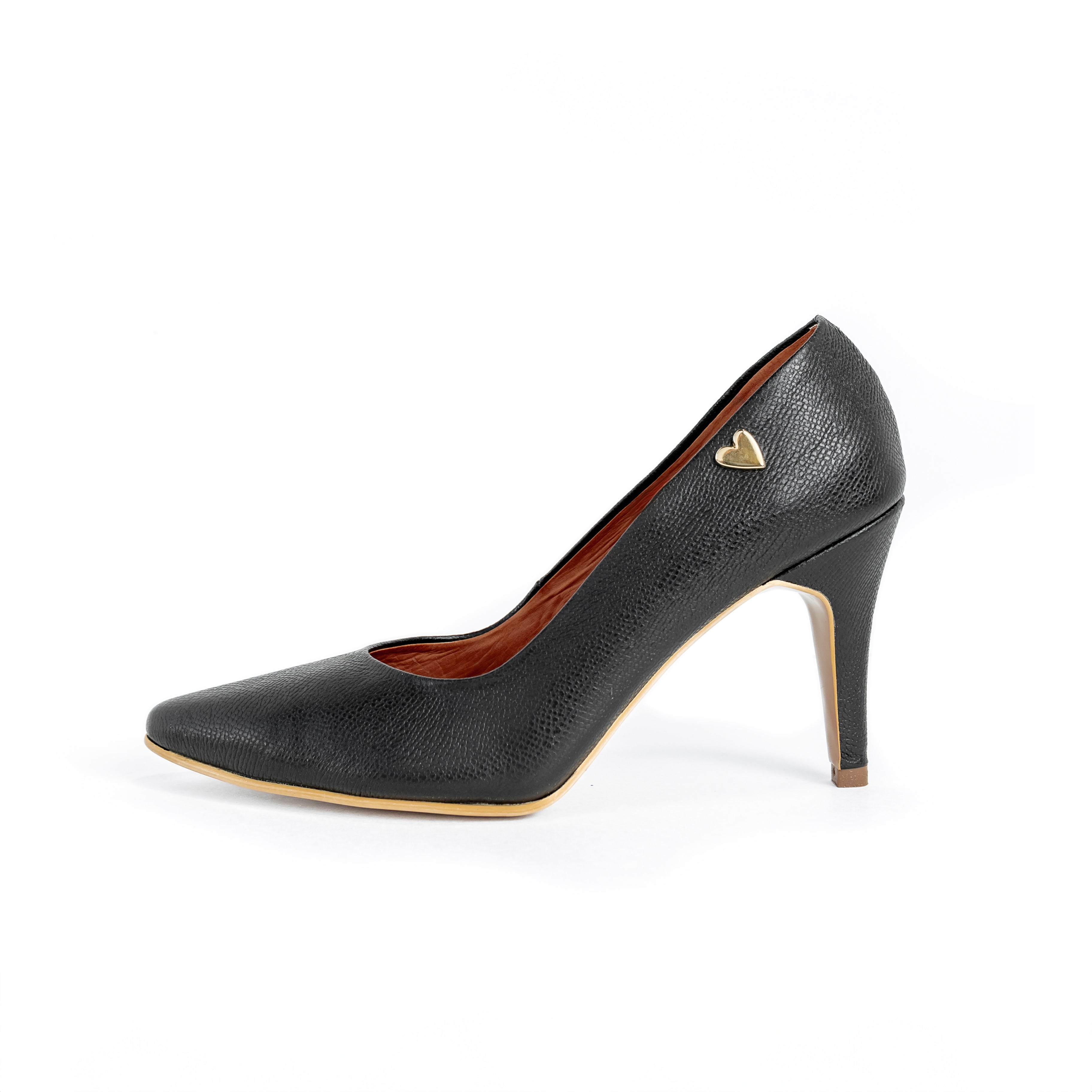 Julie - Black by Nataly Mendez, Genuine leather upper material  Insole made of leather Hand made 3.5 inch heel height Pointed toe Slip on style