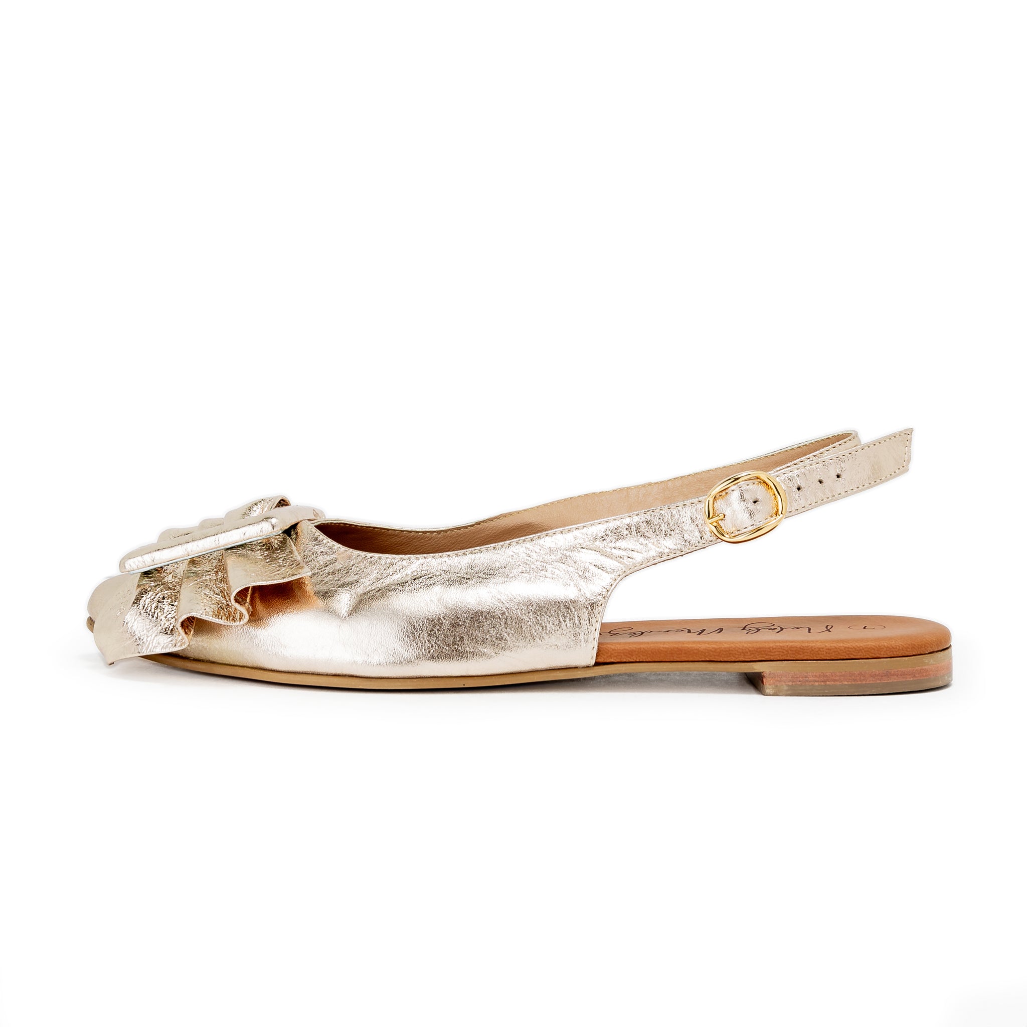 Lili Flats - Gold by Nataly Mendez, Genuine leather Insole lining made of leather Italian, Heel height .5 cm Handmade