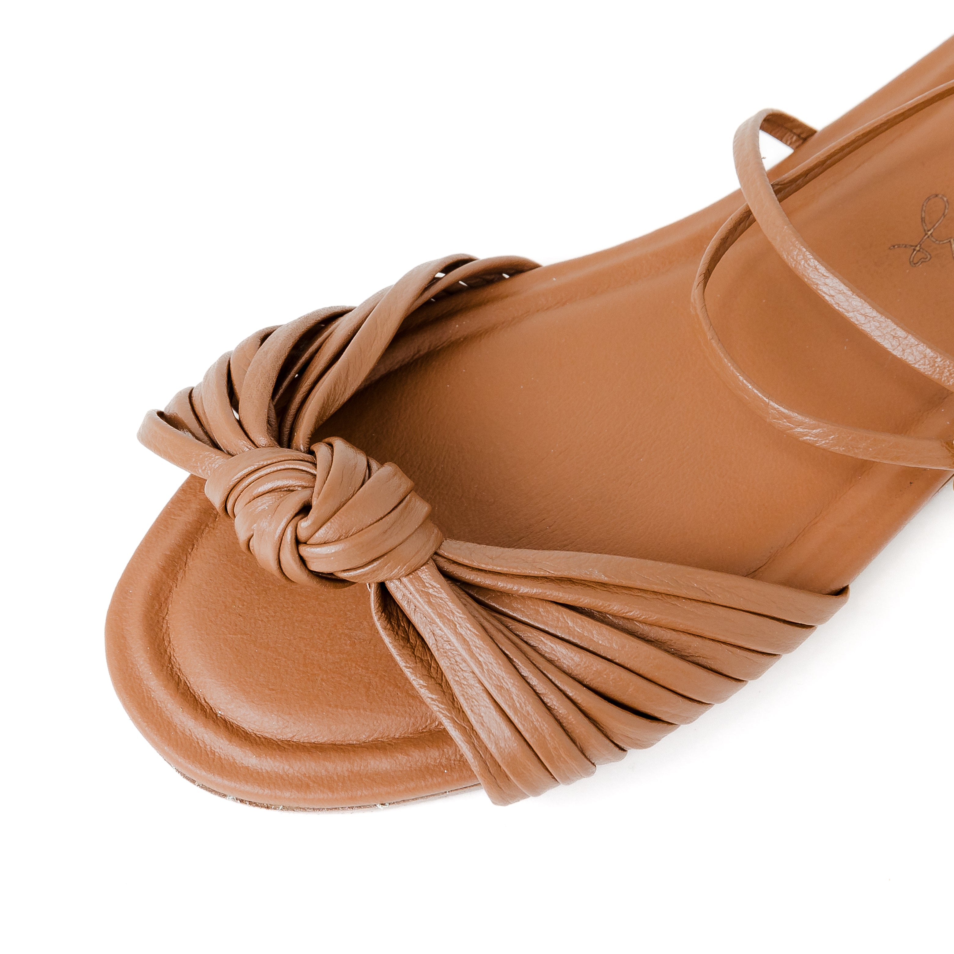 Lolly Sandals - Camel by Nataly Mendez, Genuine leather upper, Insole lining made of leather, Heel height .5 cm, Handmade