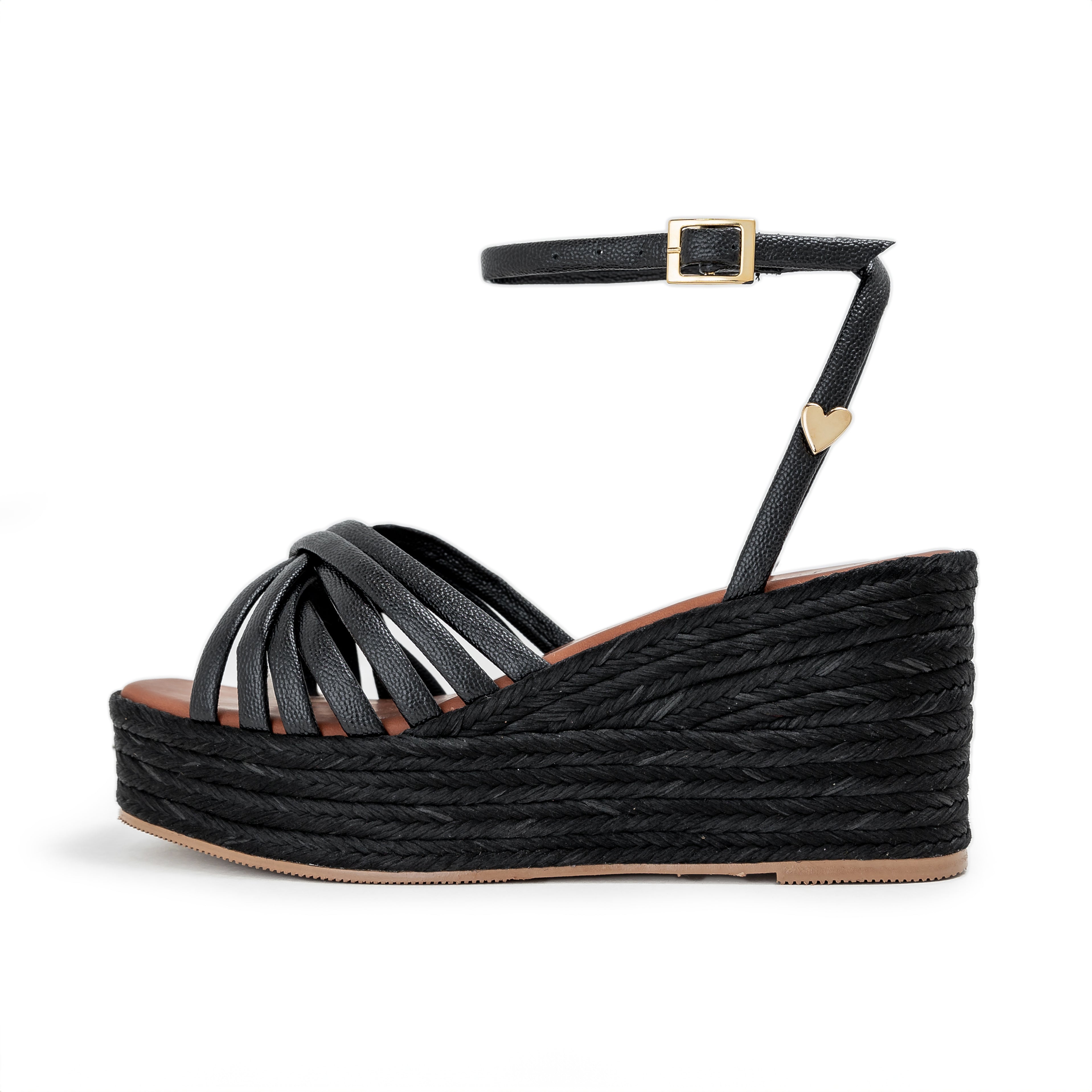 Martha Sandals - Black by Nataly Mendez, Genuine leather upper material Genuine leather insole lining  Handmade 3.2 inch high heel 1.5 inch platform