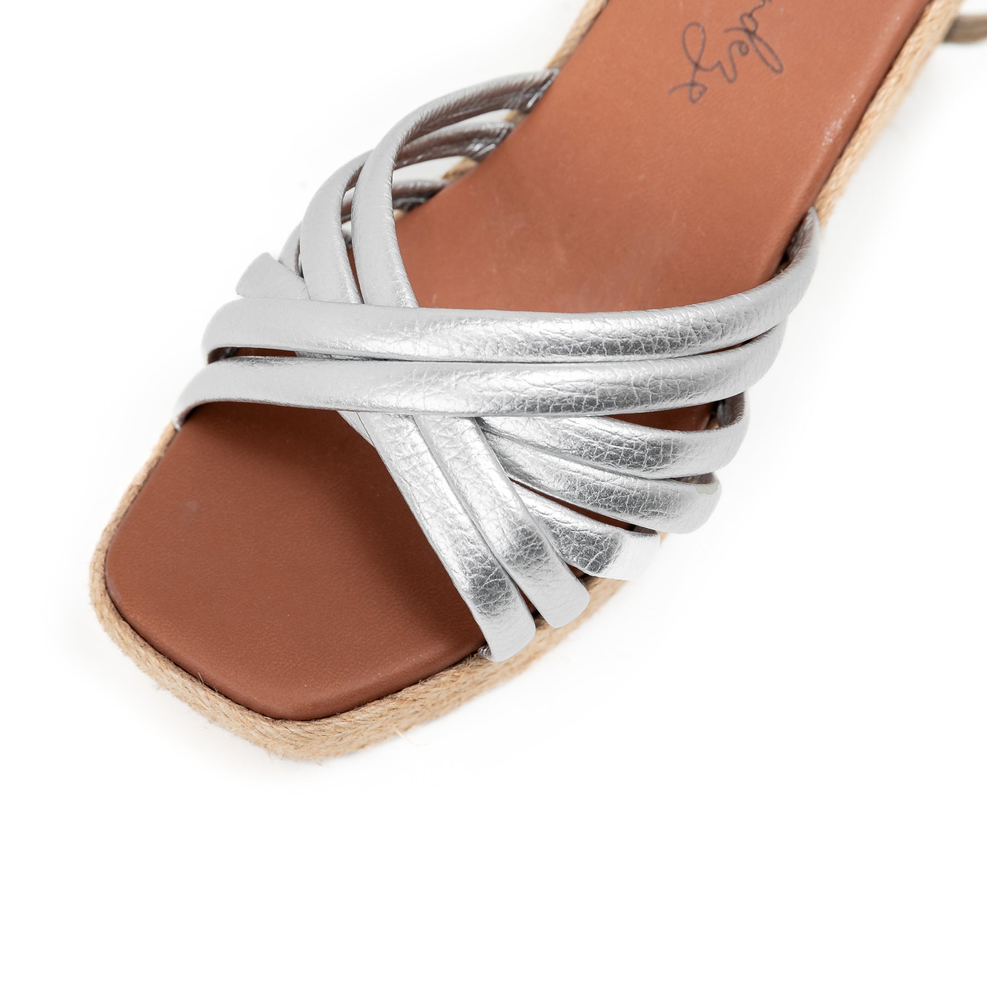 Martha Sandals - Silver by Nataly Mendez, Genuine leather upper material Genuine leather insole lining Handmade 3.2 inch high heel 1.5 inch platform