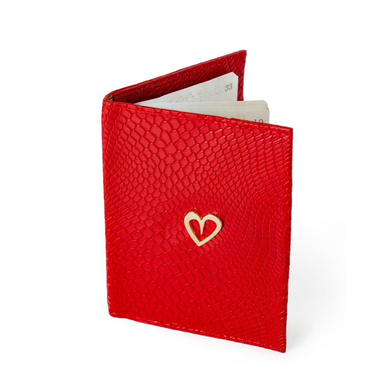 Passport Holder by Nataly Mendez Details  Genuine Leather Two cards slot Gold Heart